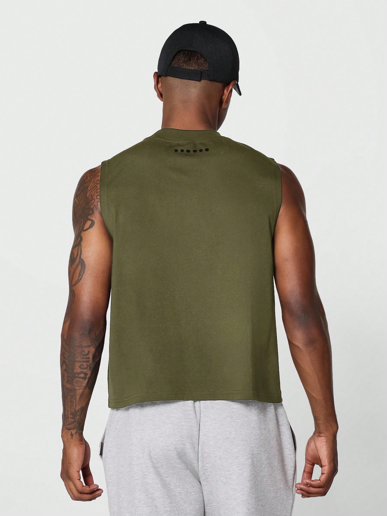 Crop Fit Raw Edge Tank