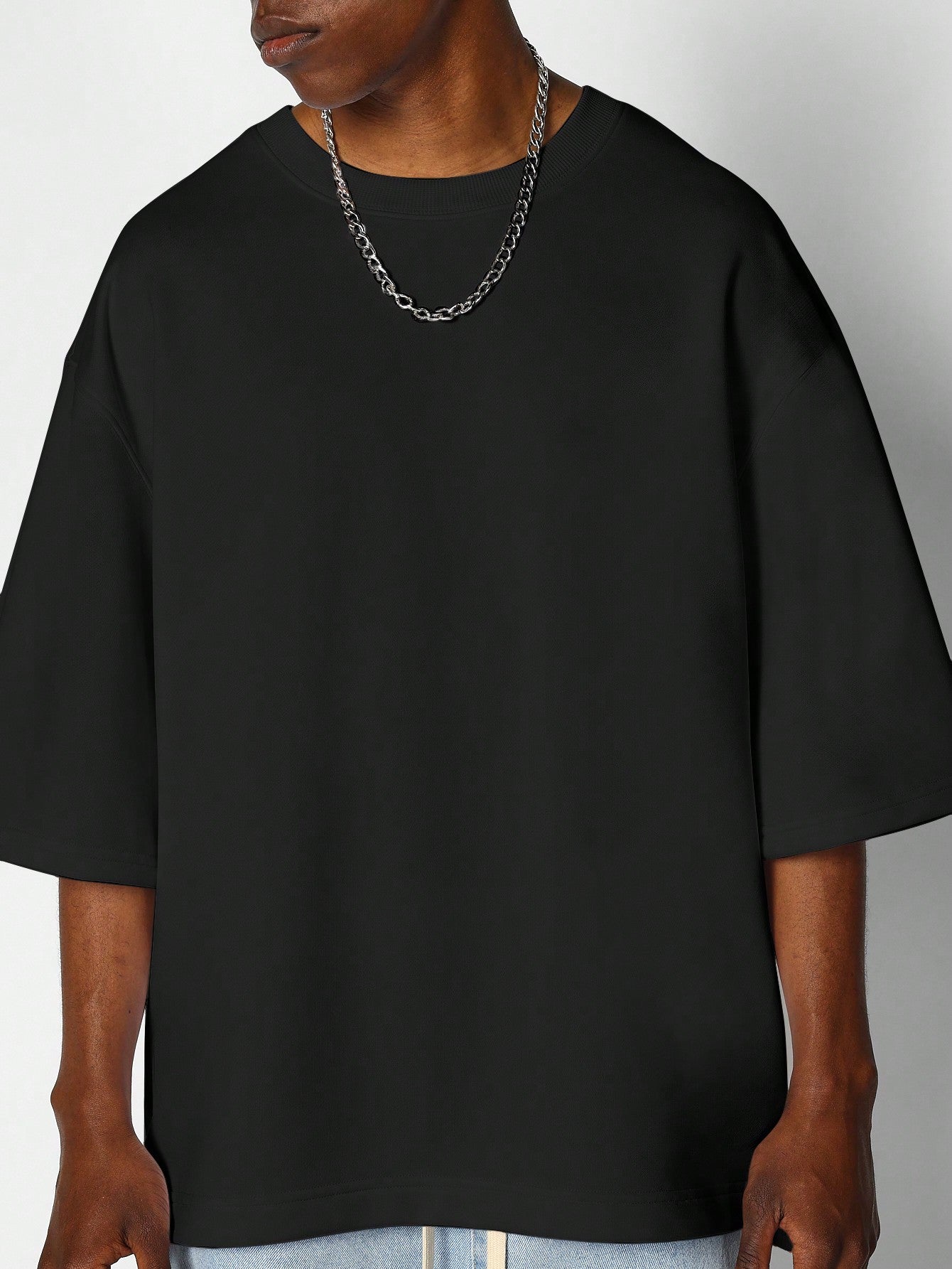 Oversized Heavyweight Essential Tee With Side Vent Hem