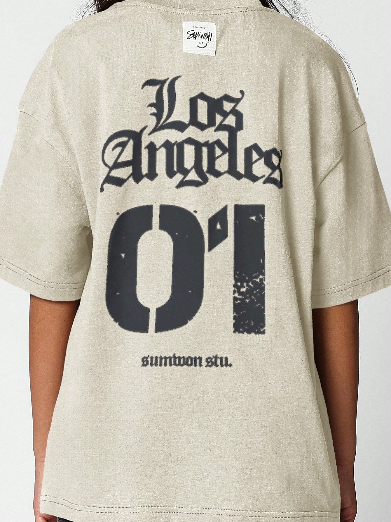 Tween Girls Oversized Fit Tee With Back Print