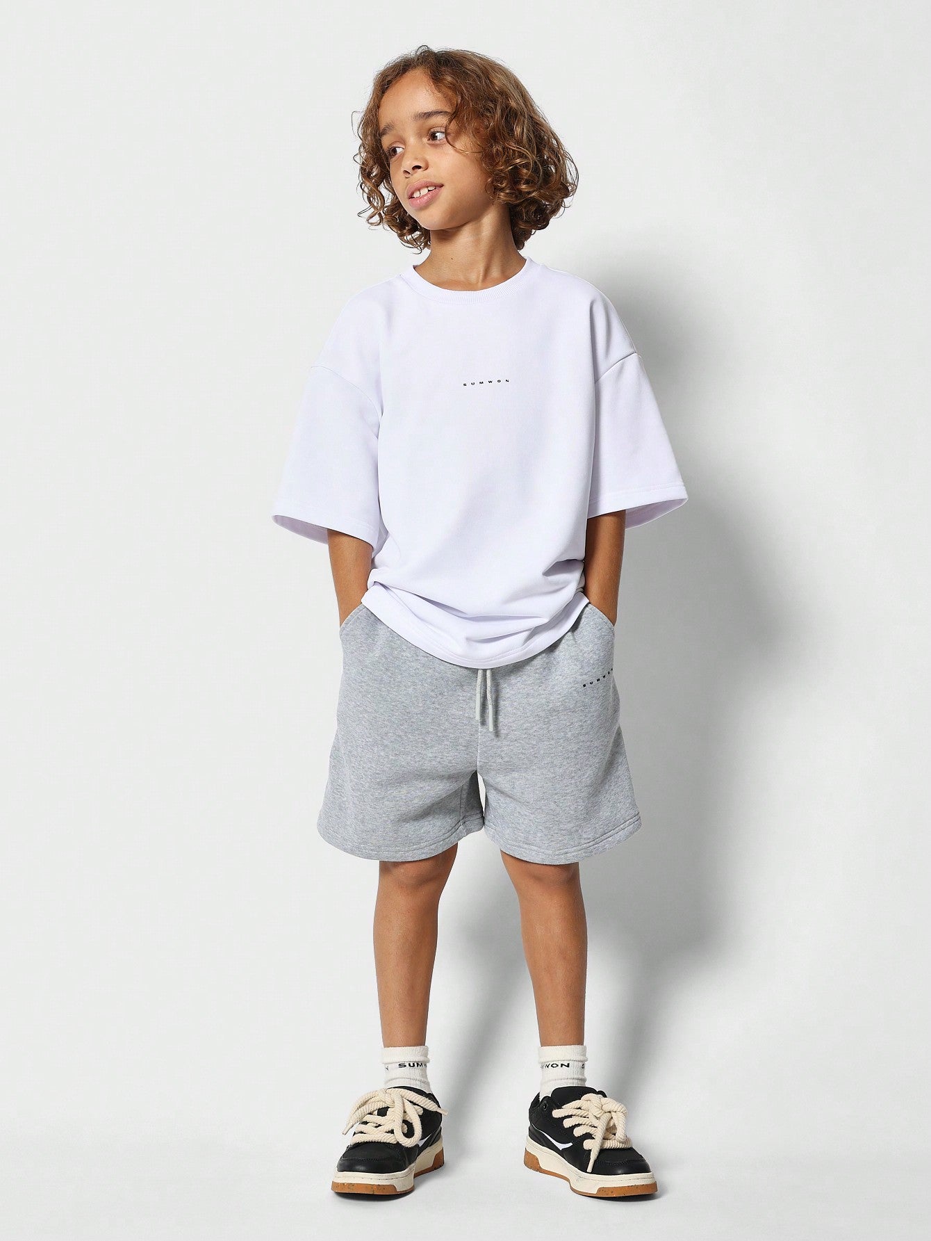 Tween Boys Oversized Fit Tee With Short 2 Piece Set