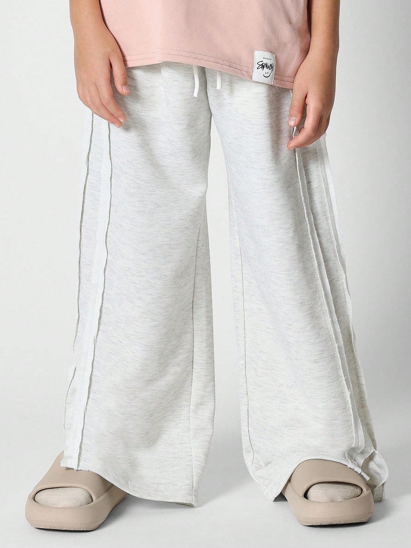 Tween Girls Wide Leg Jogger With Seam Detail