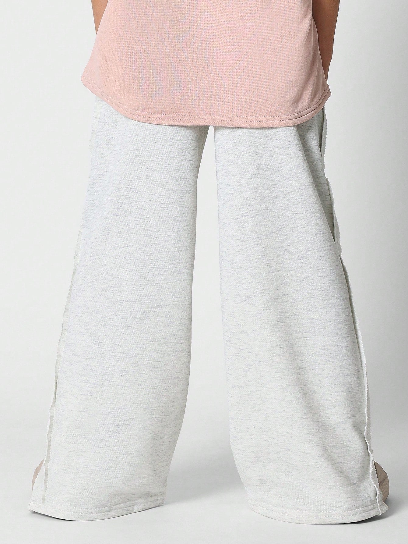 Tween Girls Wide Leg Jogger With Seam Detail