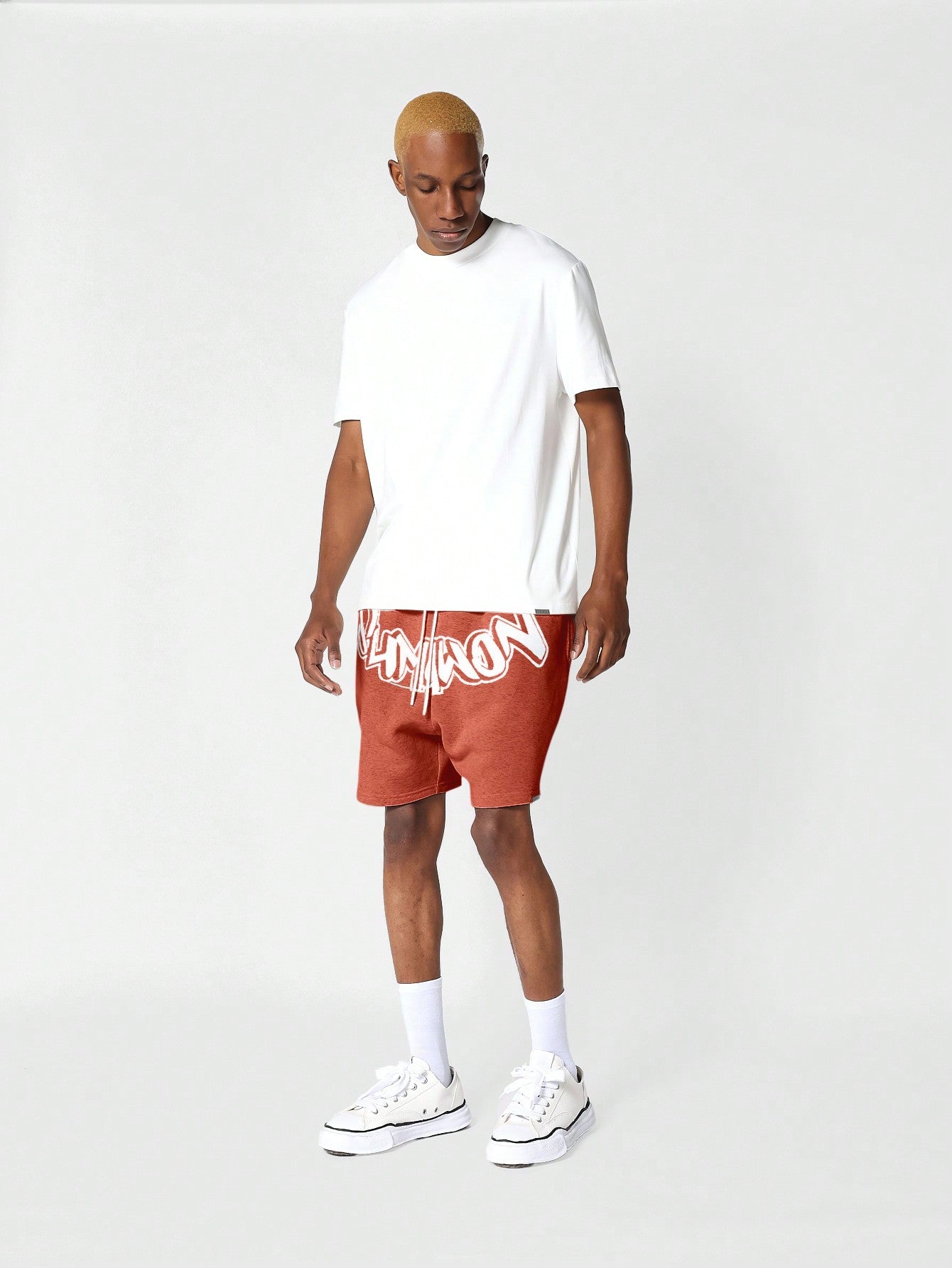 Drop Crotch Short With Front Graphic