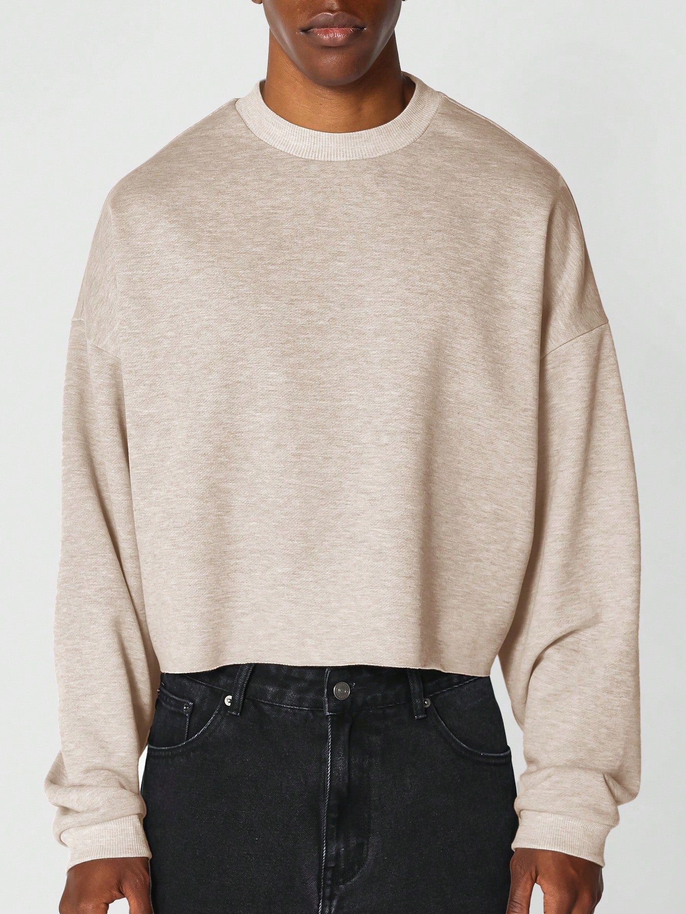 Cropped Crew Neck Sweatshirt