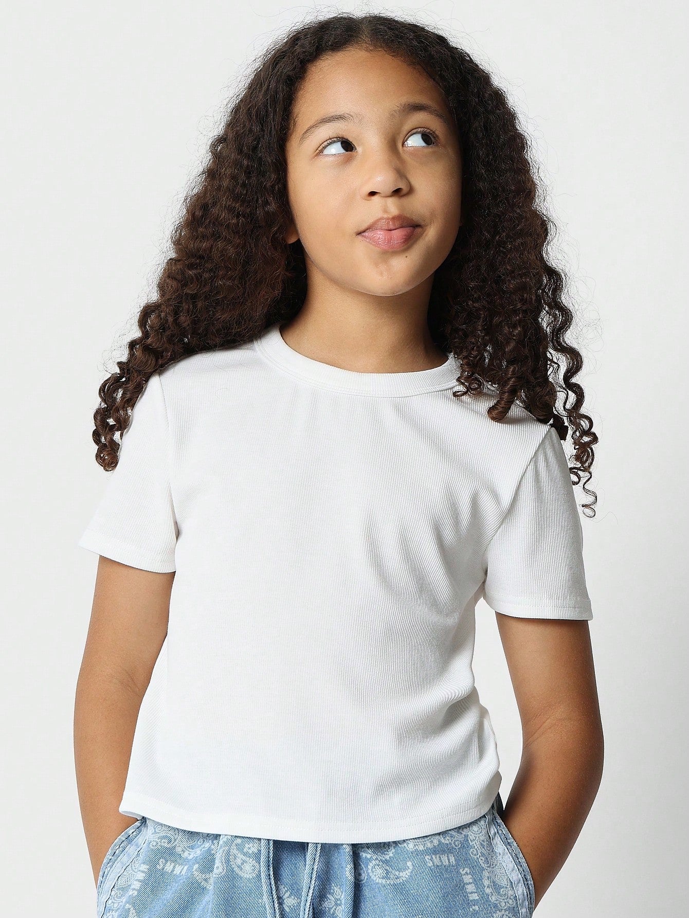 Tween Girls Ribbed Tee