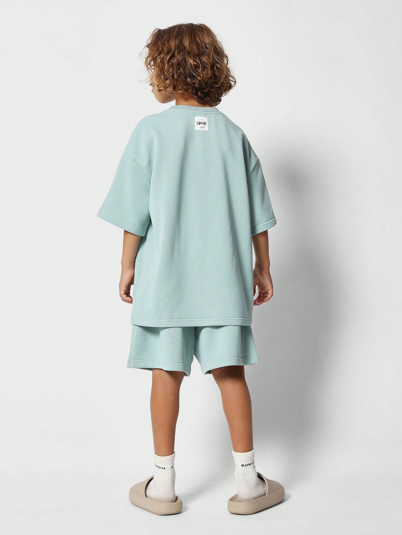 Tween Boys Oversized Fit Essential Tee And Drop Crotch Short 2 Piece Set