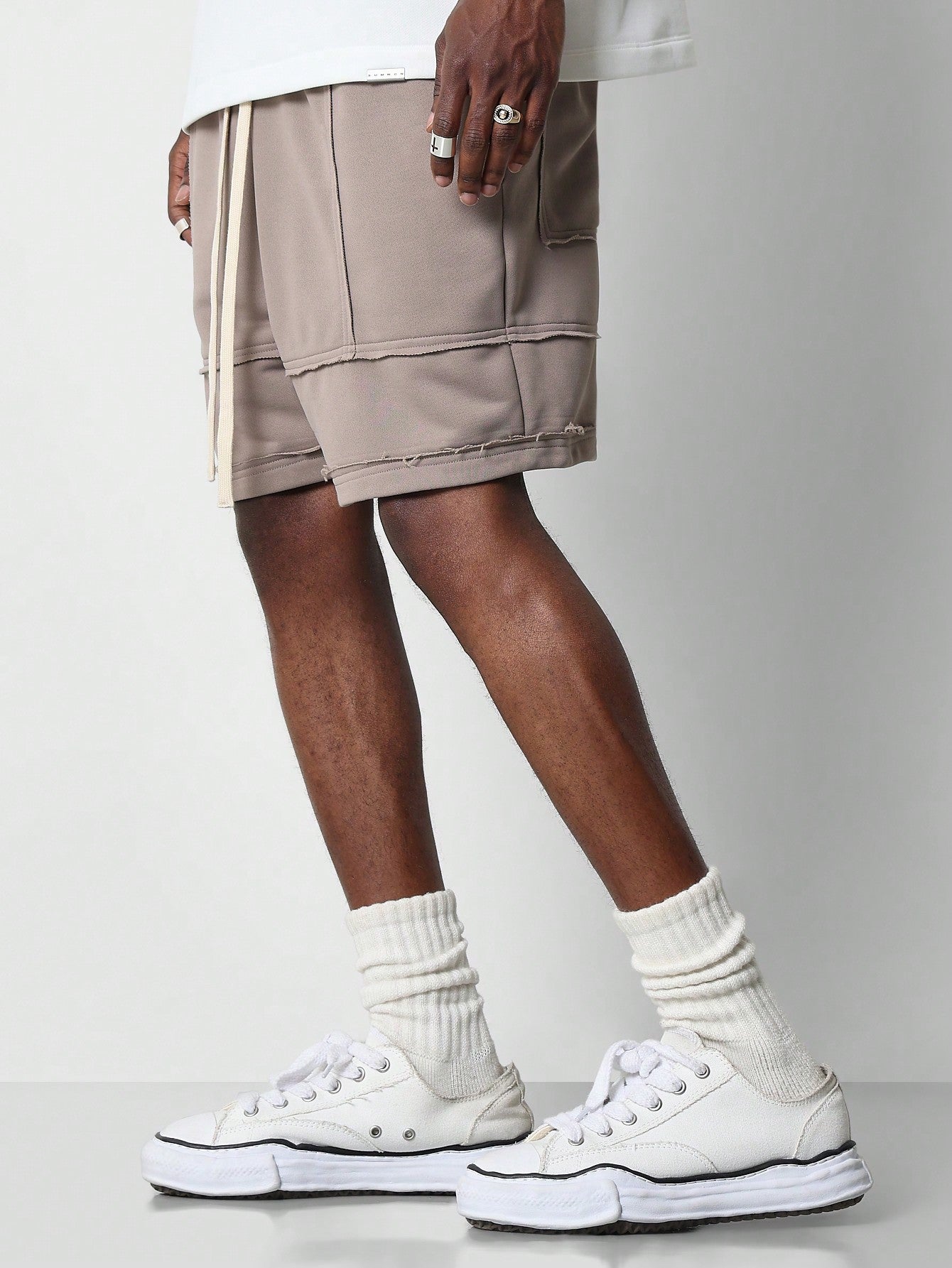 Drop Crotch Short With Exposed Seam Detail