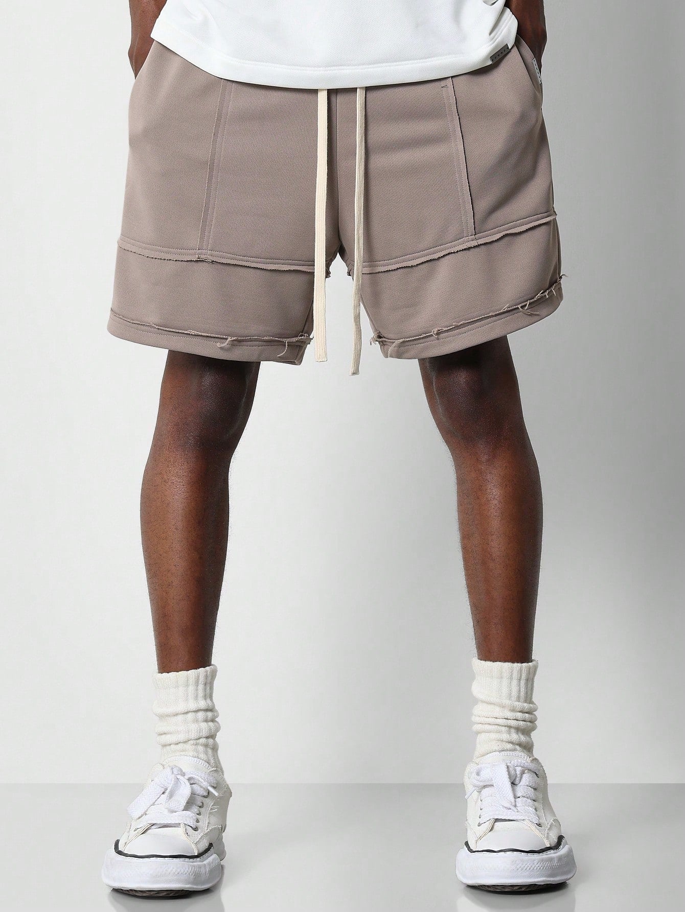 Drop Crotch Short With Exposed Seam Detail