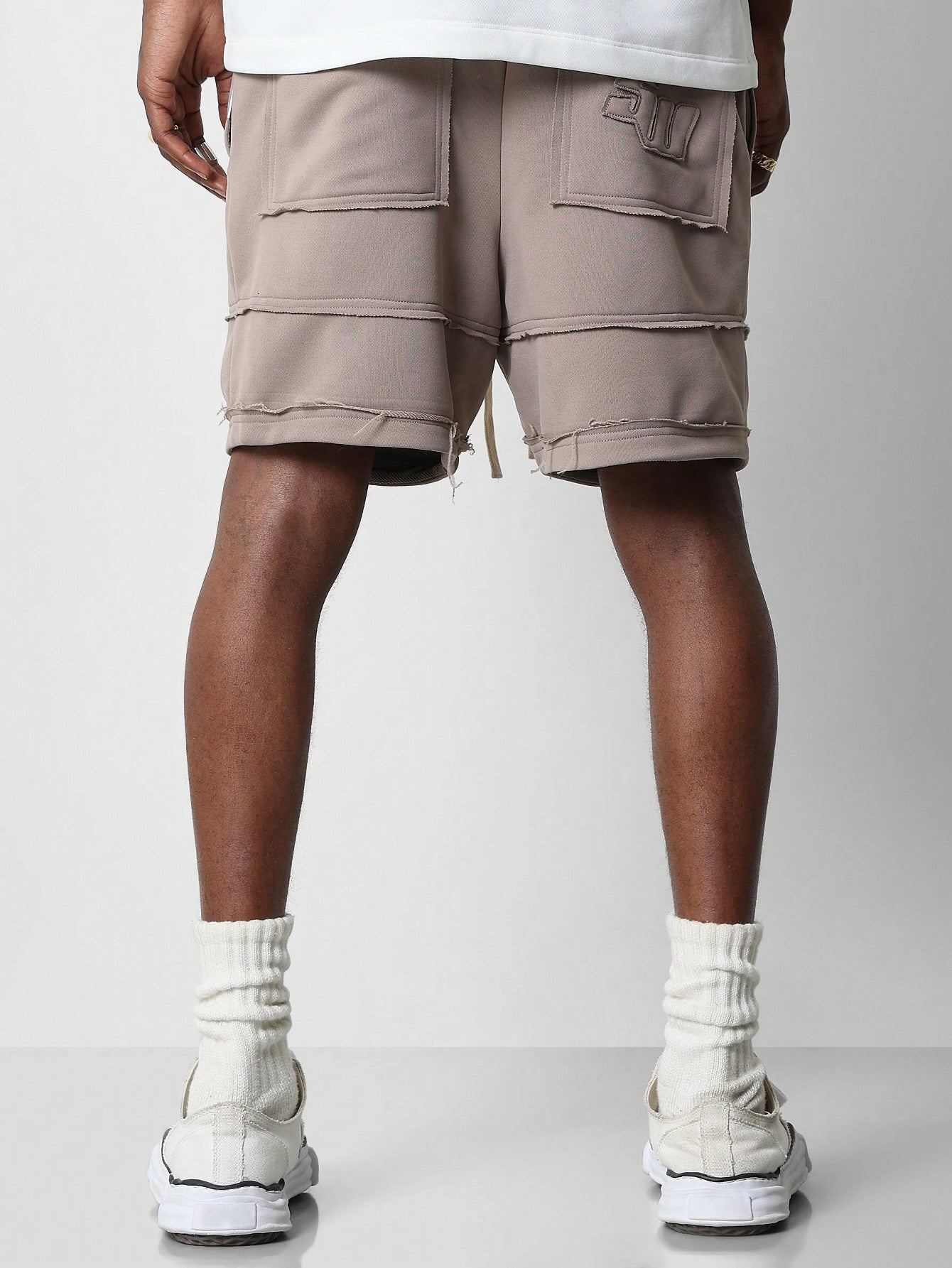 Drop Crotch Short With Exposed Seam Detail