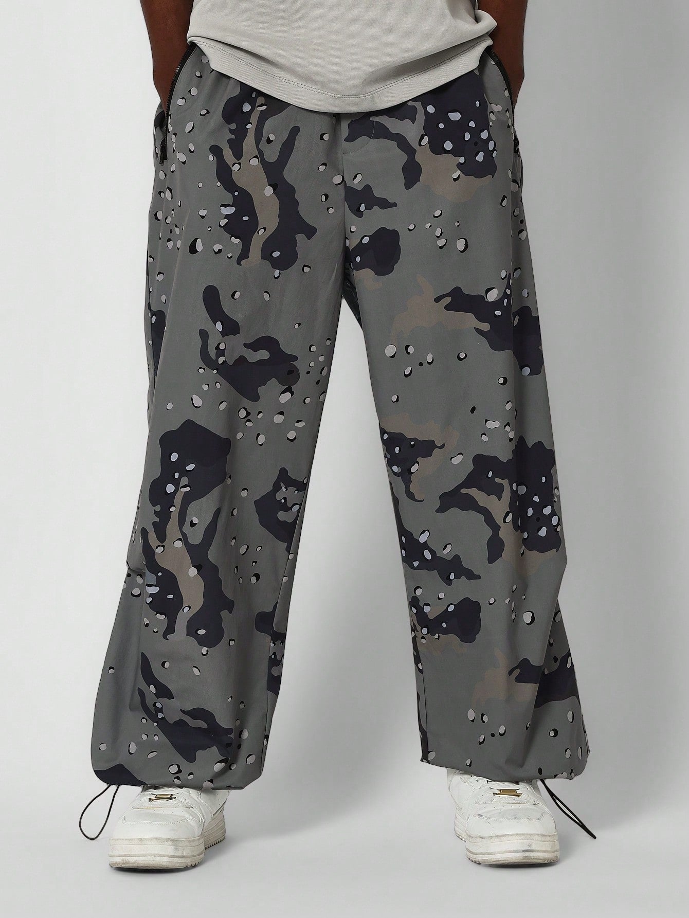 Parachute Pant With All Over Camo Print