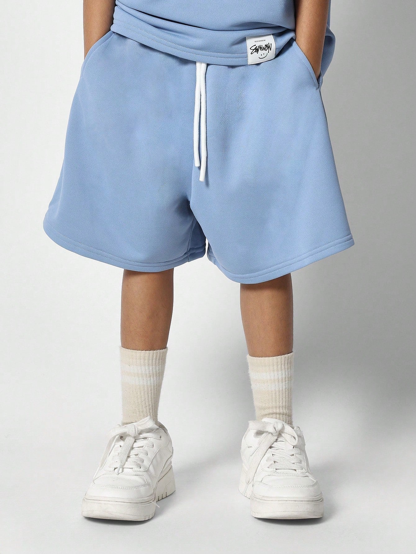 Tween Girls Oversized Fit Tee And Drop Crotch Short 2 Piece Set