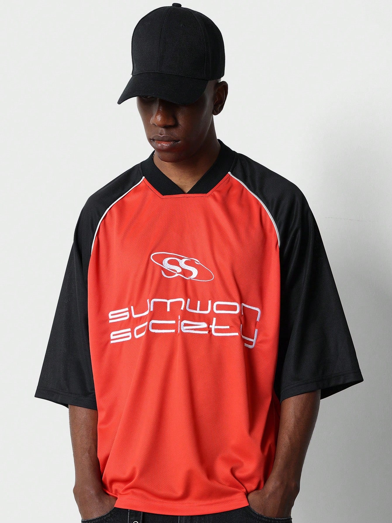 Mesh Hockey Colour Blocked Tee With Piping Detail