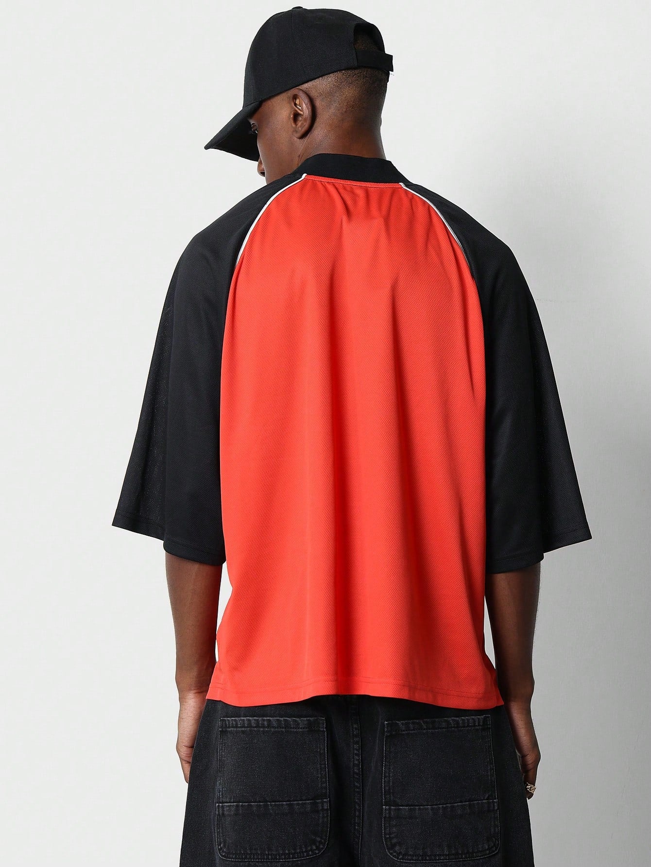 Mesh Hockey Colour Blocked Tee With Piping Detail