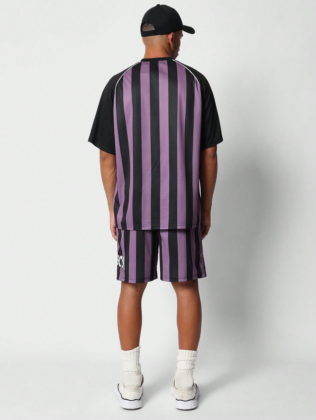 Mesh Football Shirt And Short With Graffiti Graphic Print 2 Piece Set