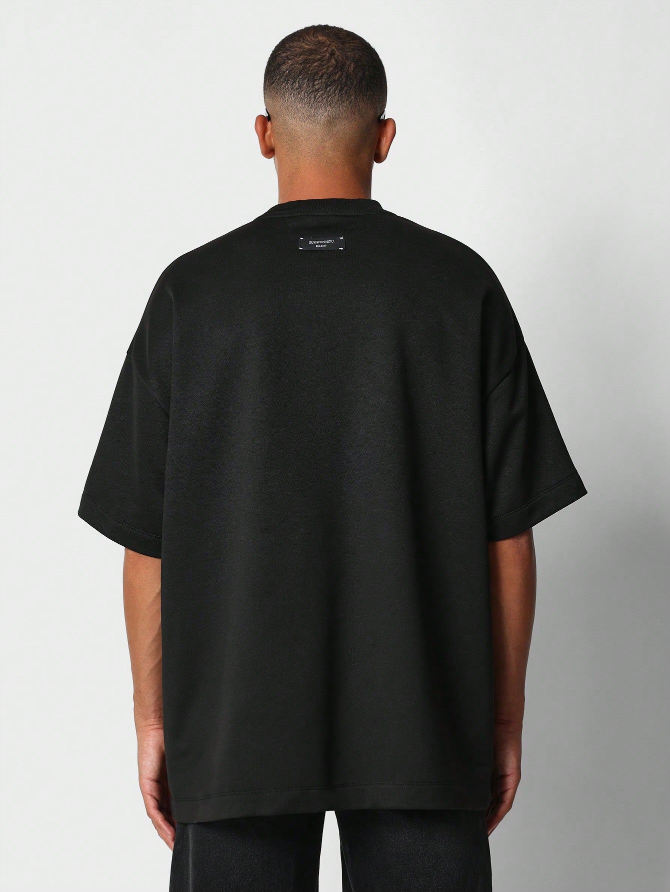 Oversized Fit Loop Back Tee With Pocket