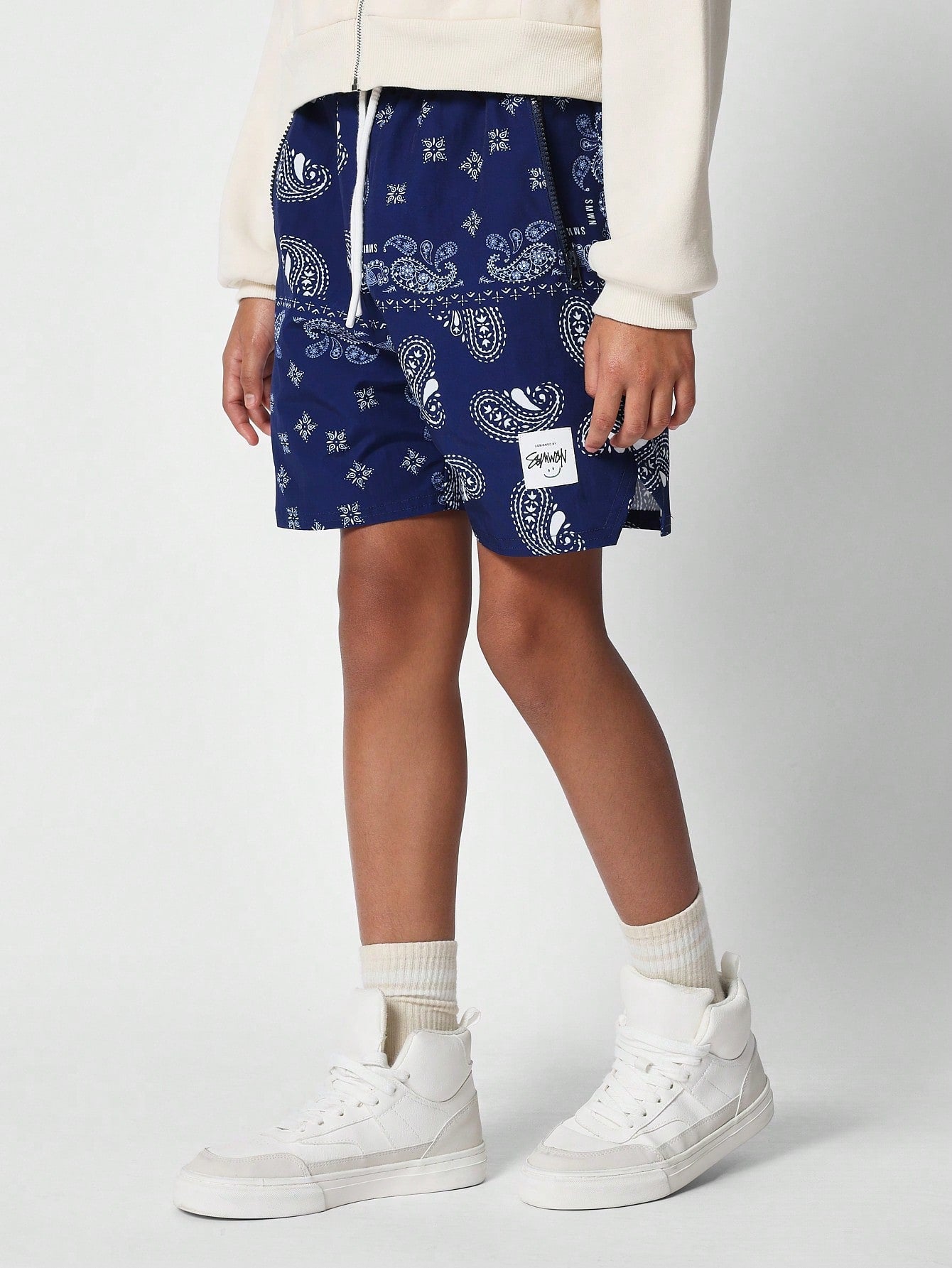 Kids Unisex Paisley Nylon Short