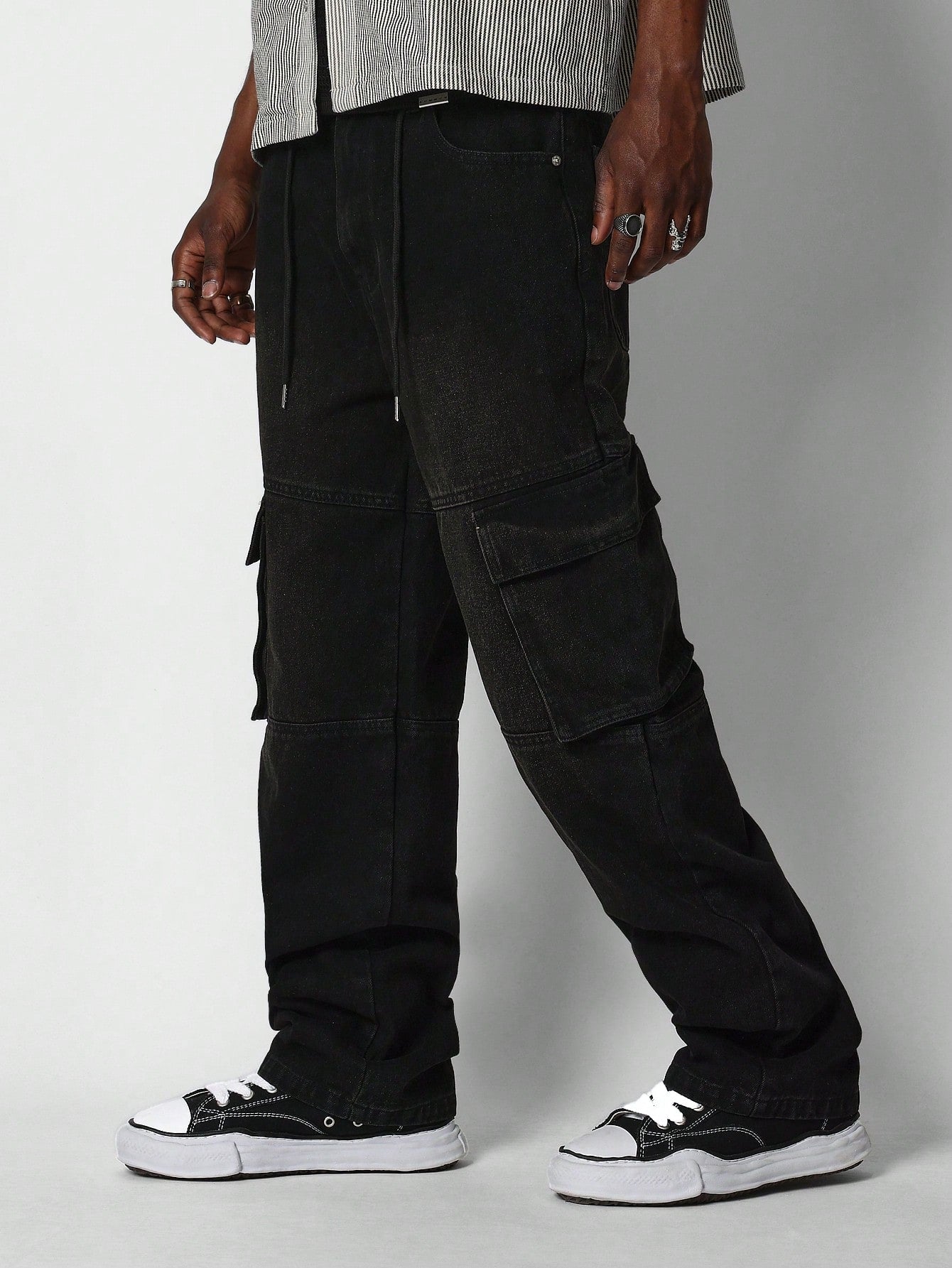 Loose Fit Cargo Jean With Tie Detail