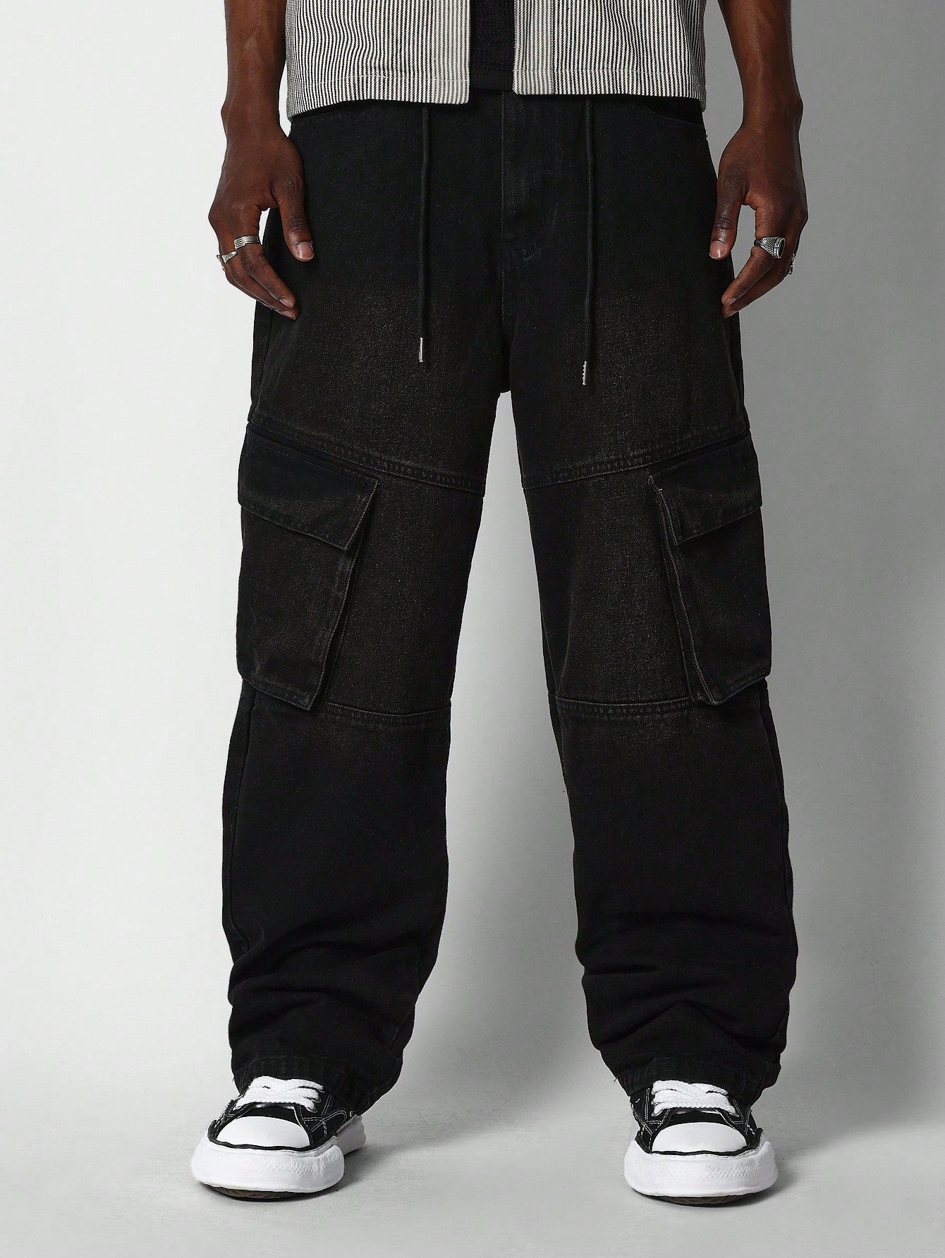 Loose Fit Cargo Jean With Tie Detail