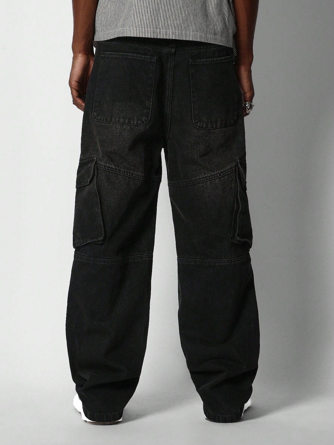 Loose Fit Cargo Jean With Tie Detail