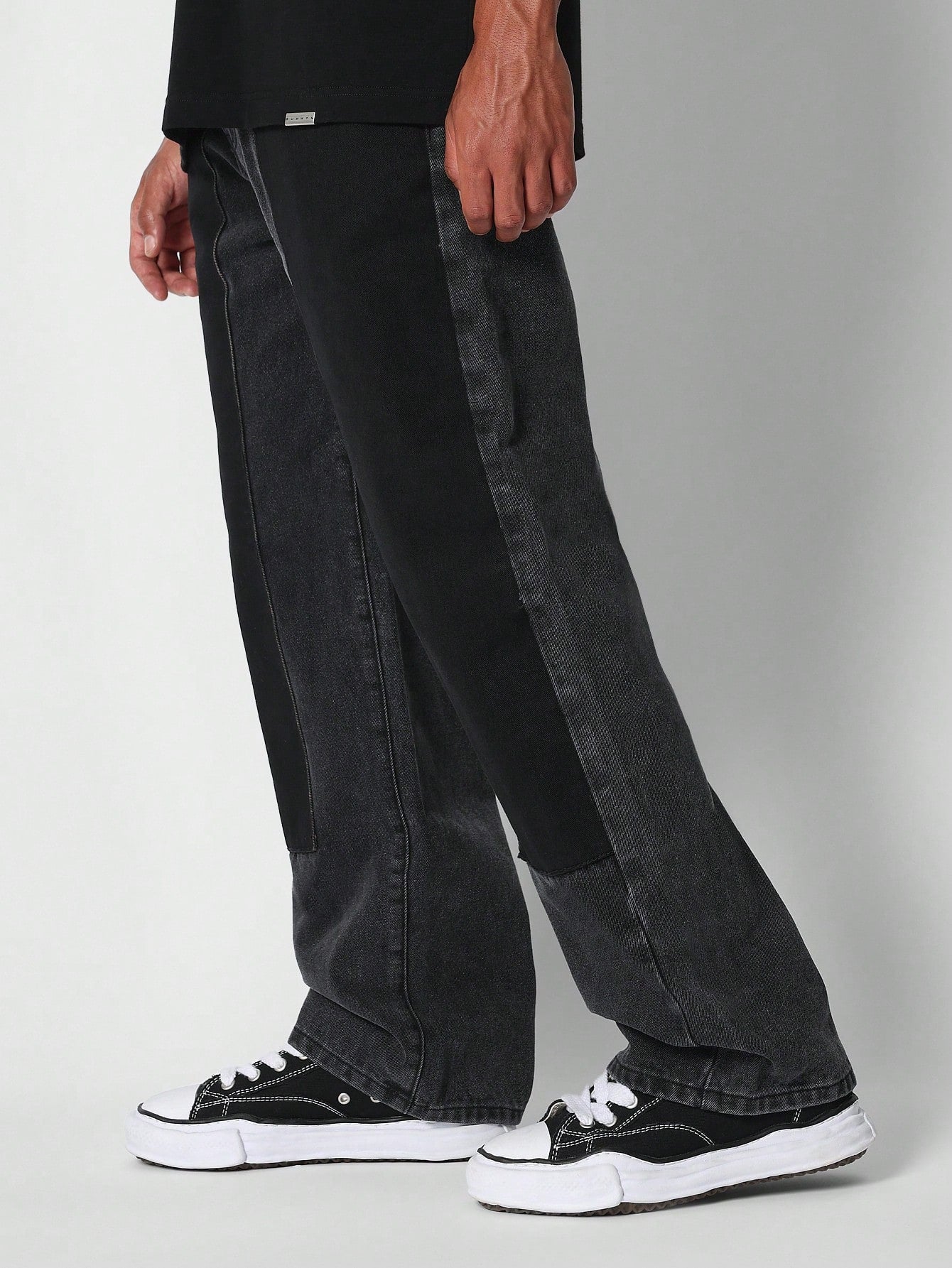 Loose Fit Baggy Jeans With Panel Detail