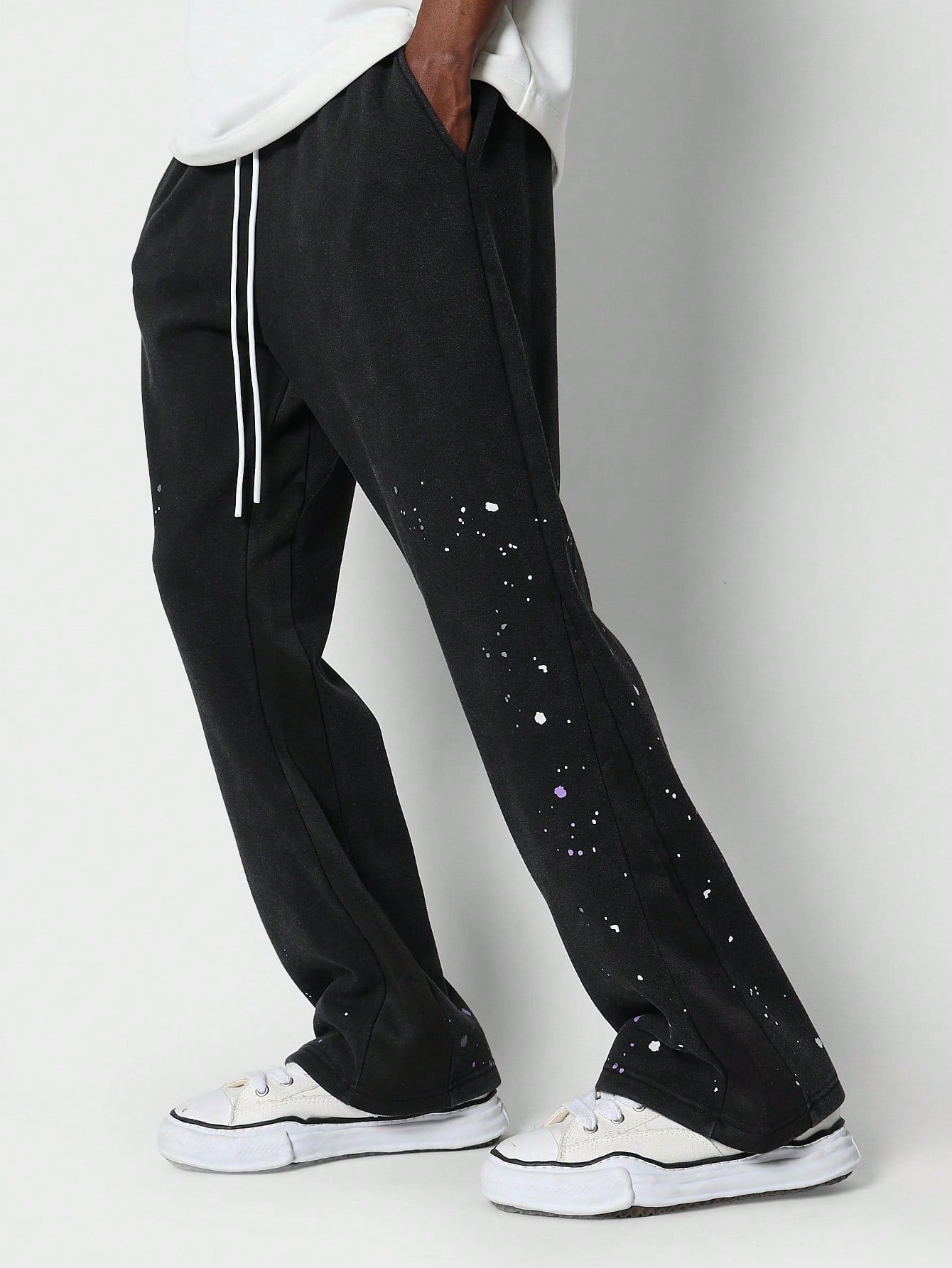 Flare Fit Jogger With Splatter Paint