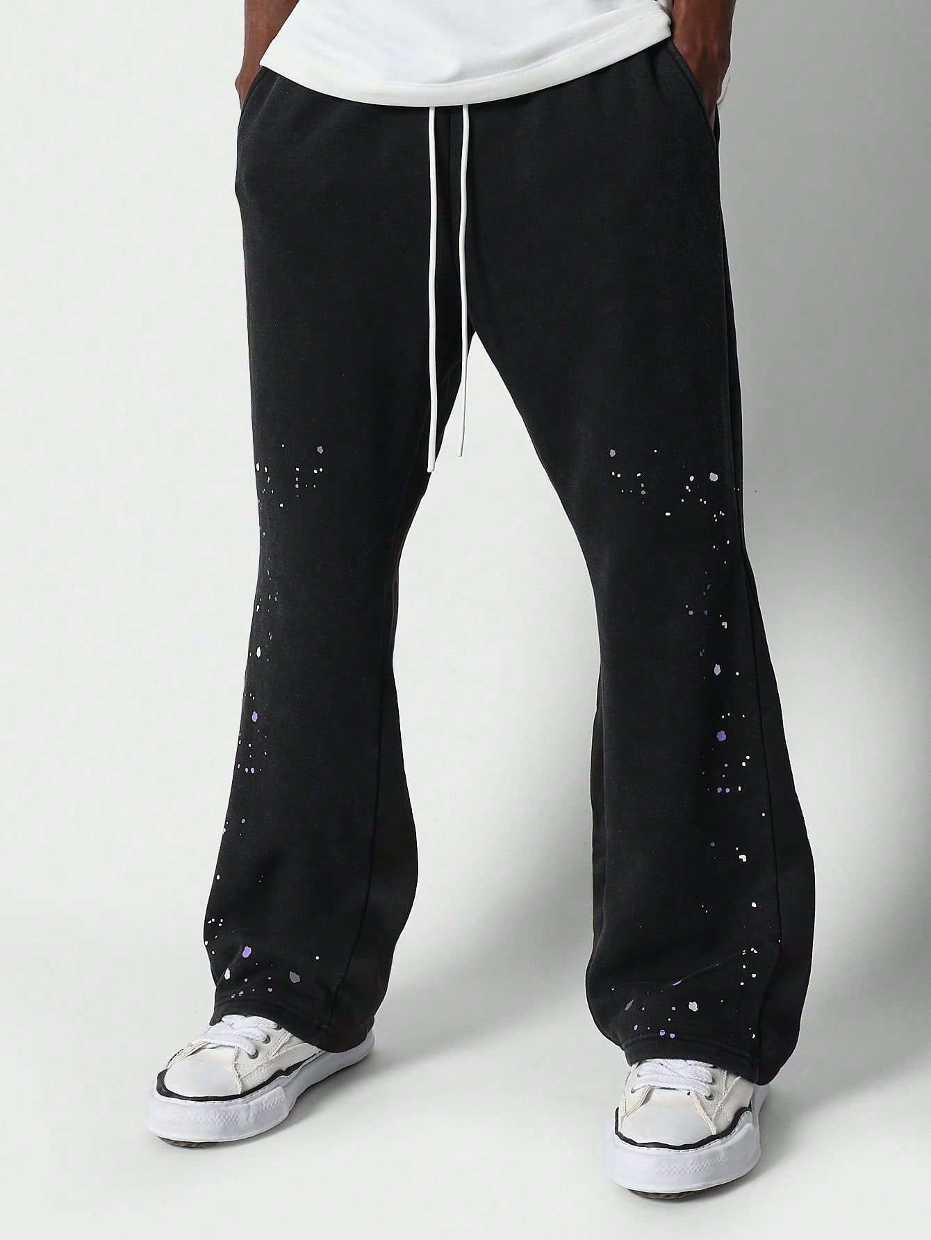 Flare Fit Jogger With Splatter Paint