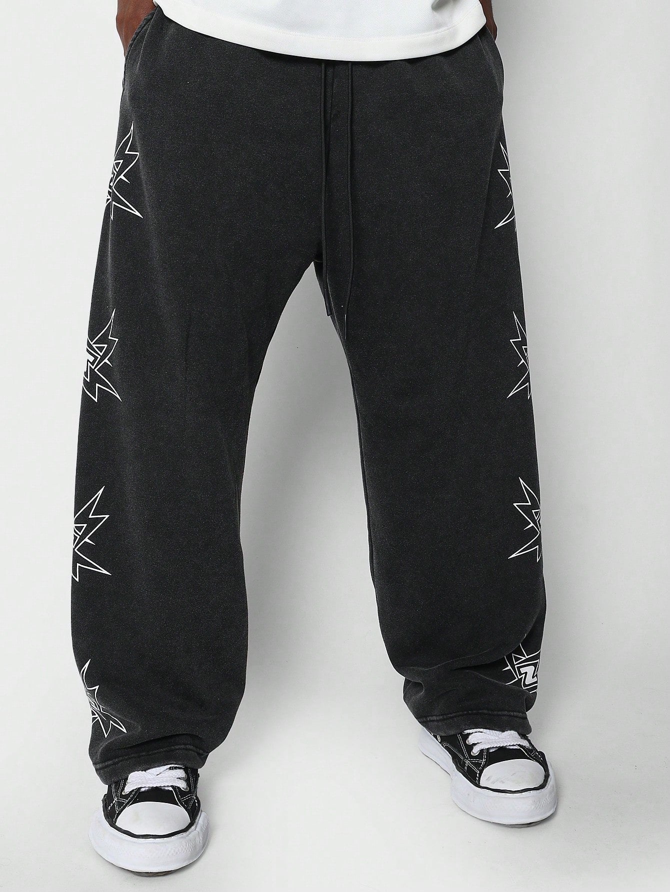 Premium Heavyweight Washed Baggy Jogger With Side Graphic Print