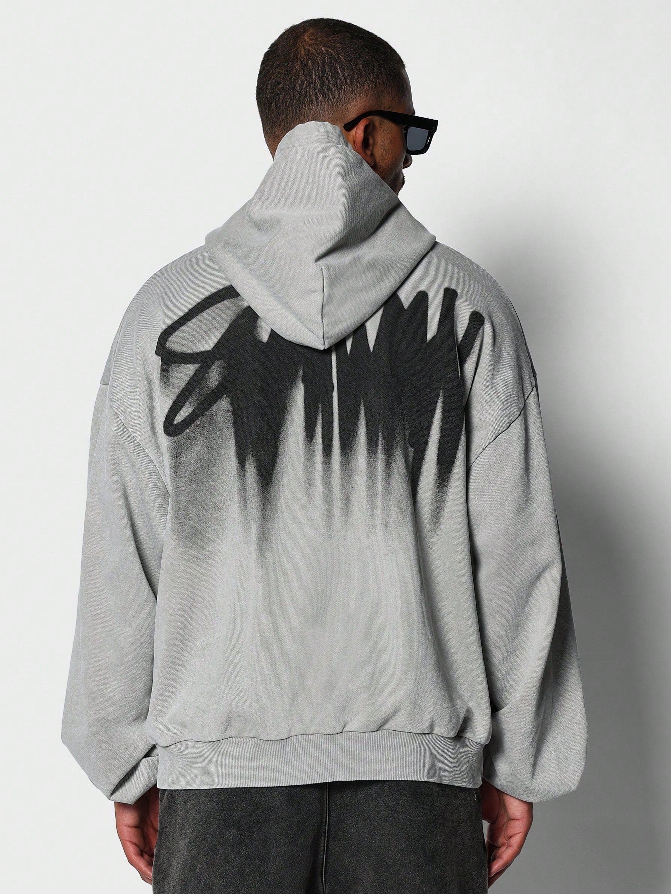 Regular Fit Essential Overhead Hoodie With Back Graphic Print