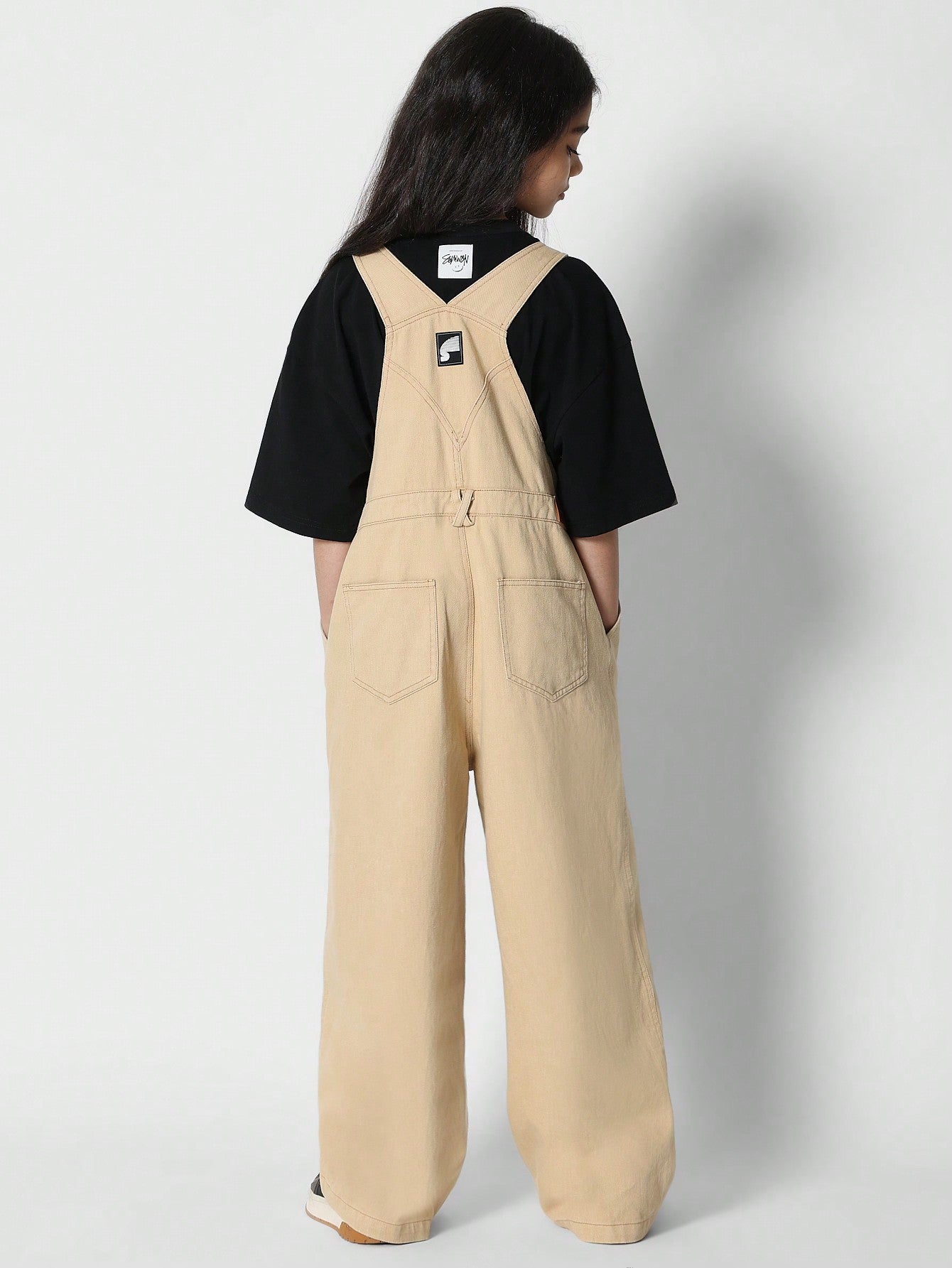 Tween Girls Washed Twill Carpenter Dungaree