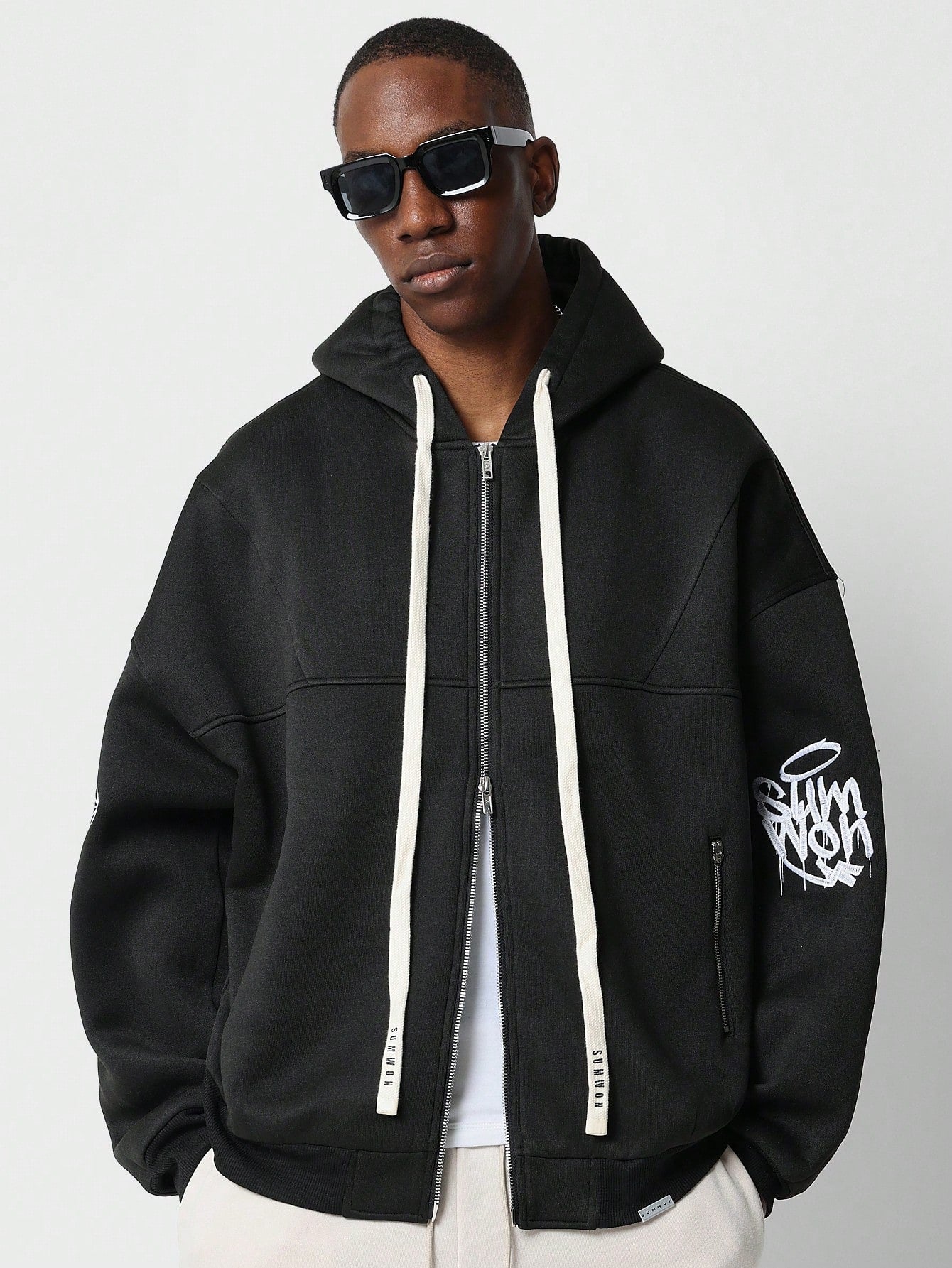 Zip-Through Hoodie With Back Print