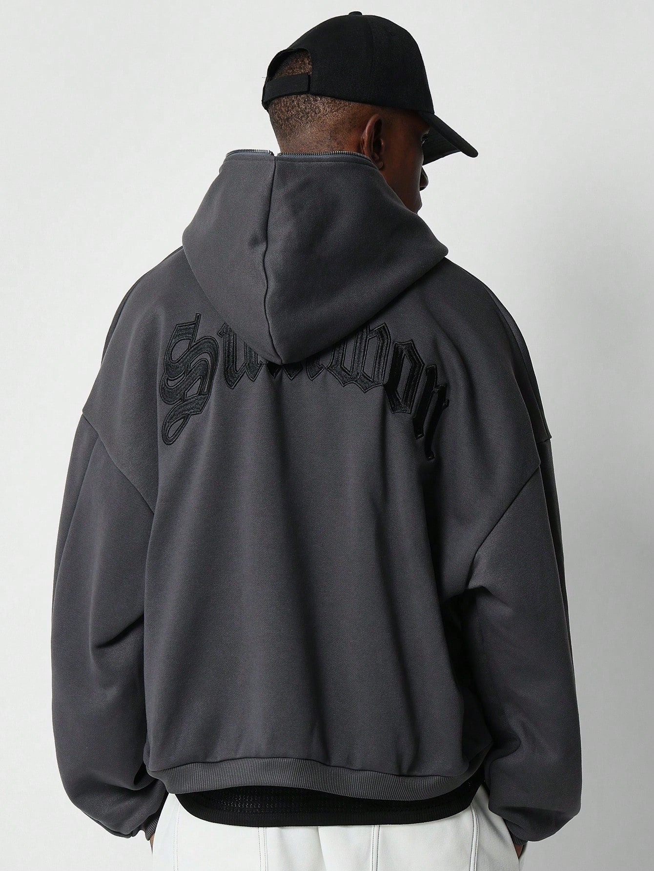 Masked Hoodie With Pocket Detail