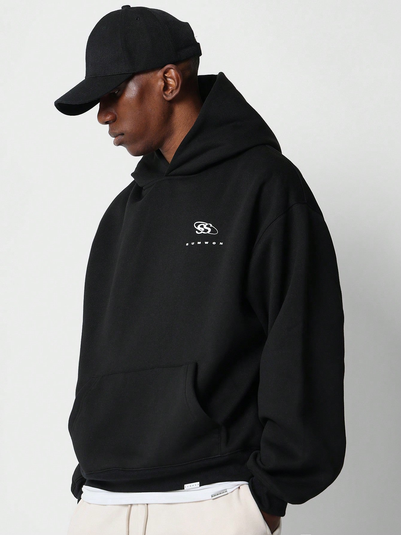 Regular Fit Overhead Hoodie With Front Graphic Print