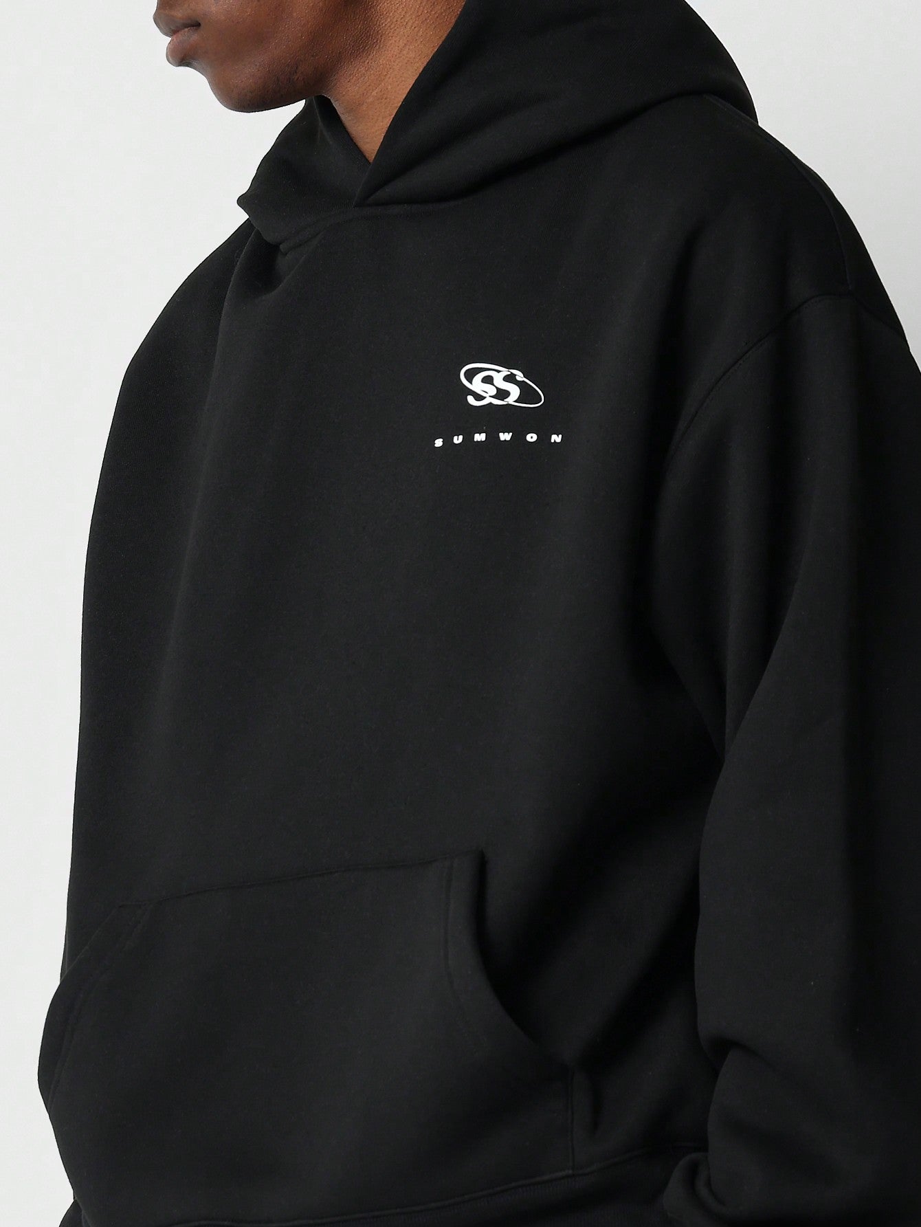 Regular Fit Overhead Hoodie With Front Graphic Print