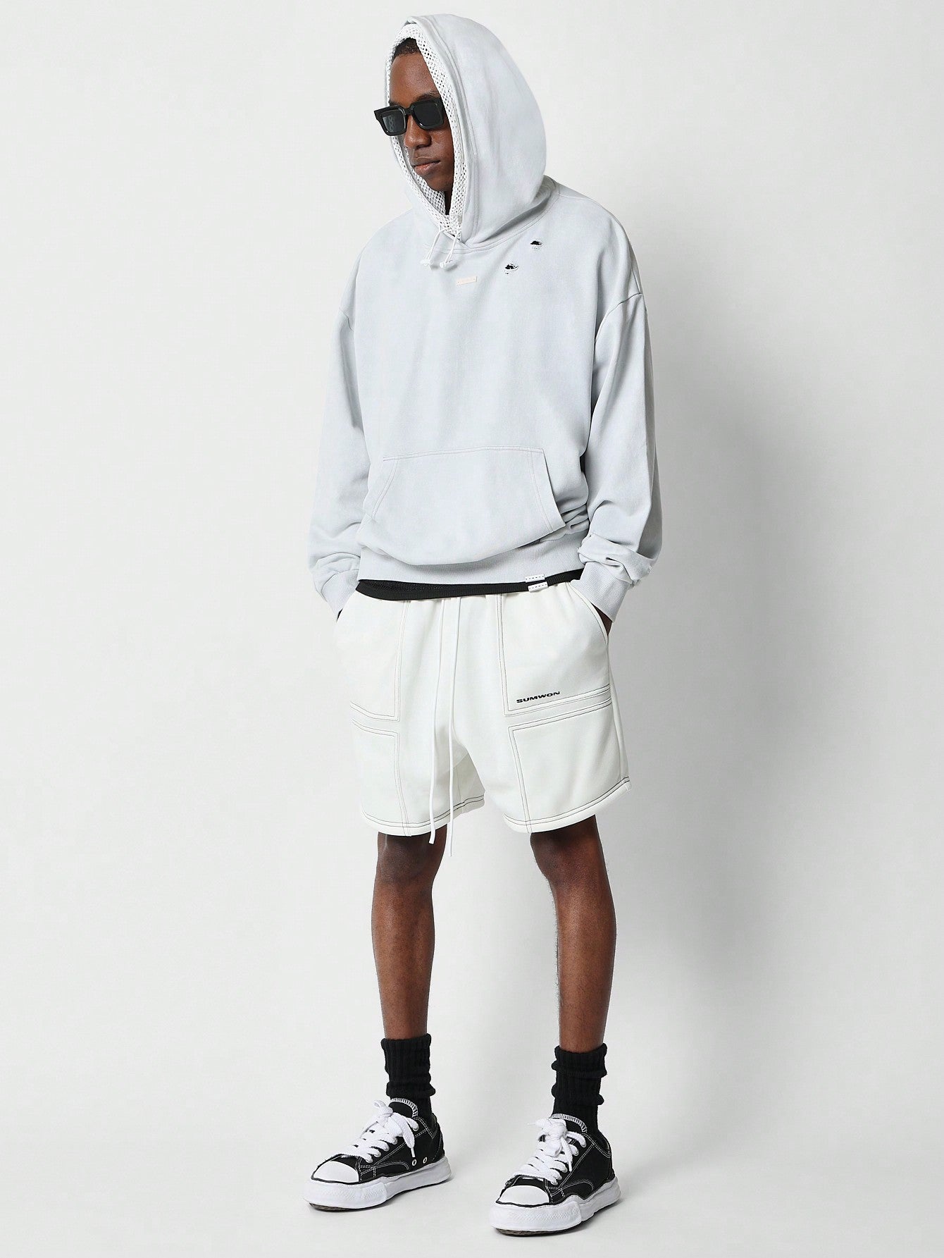 Overhead Washed Hoodie With Distress Detail