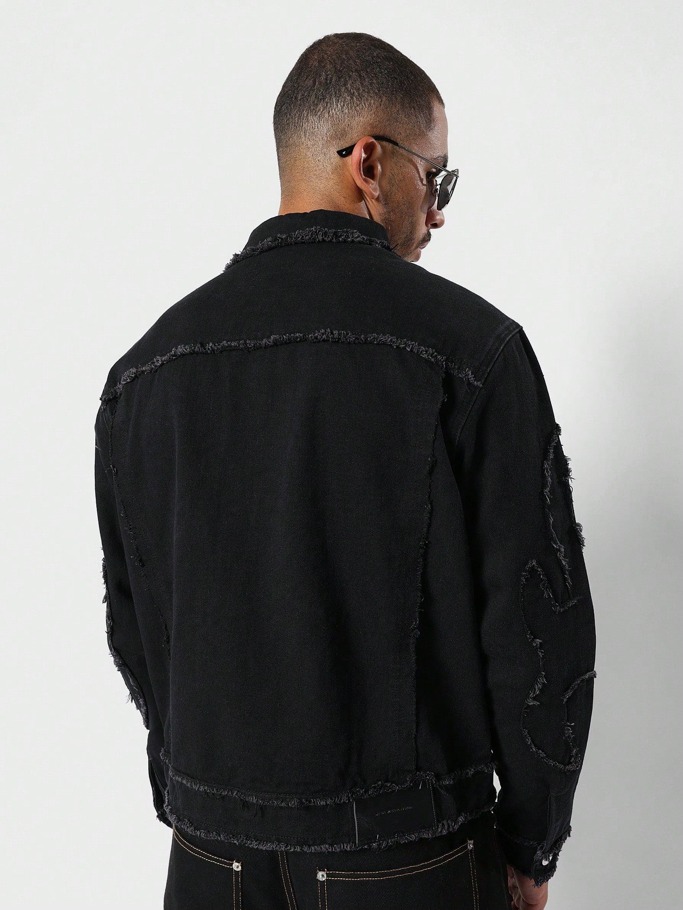 Cropped Raw Edge Jacket With Sleeve Tribes