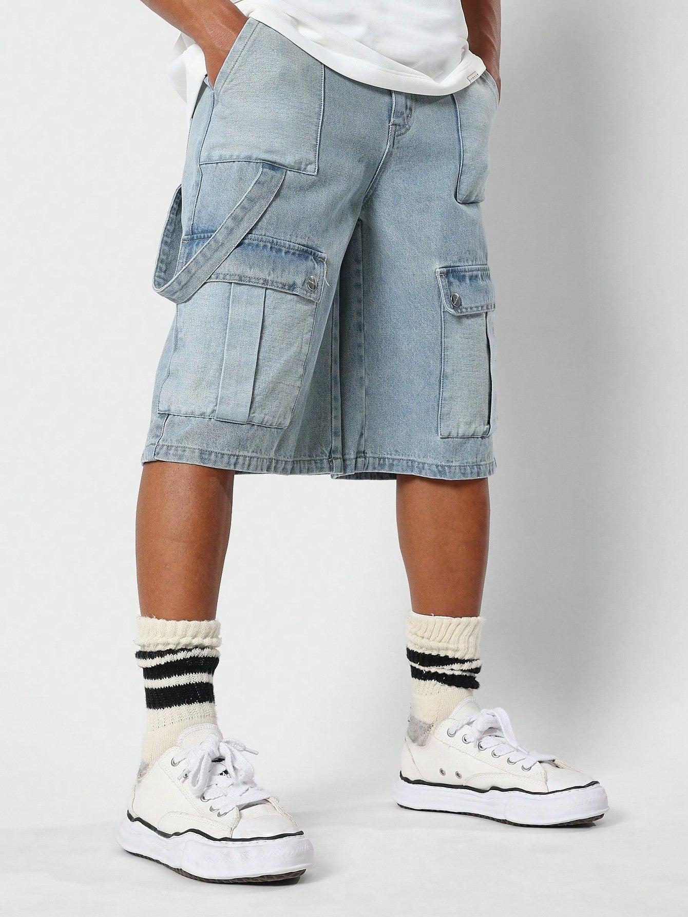 Denim Cargo Jort