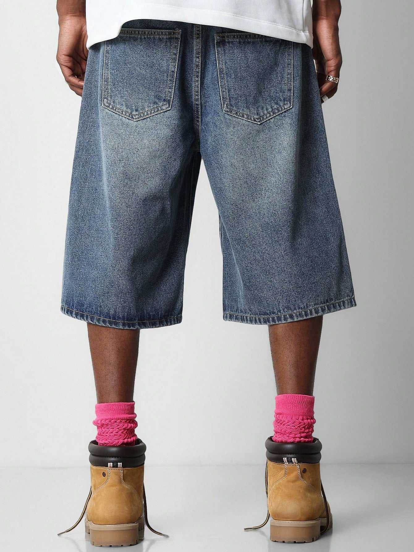 Denim Jort With Front Graphic