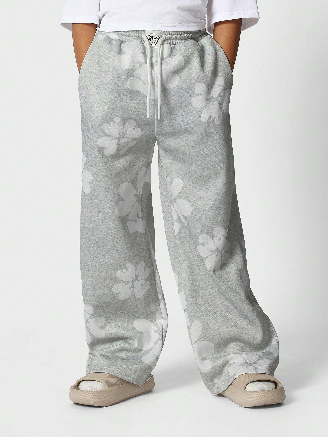 Tween Girls Everyday Play Crop Tee And Sweatpants With Flock Print 2 Piece Set