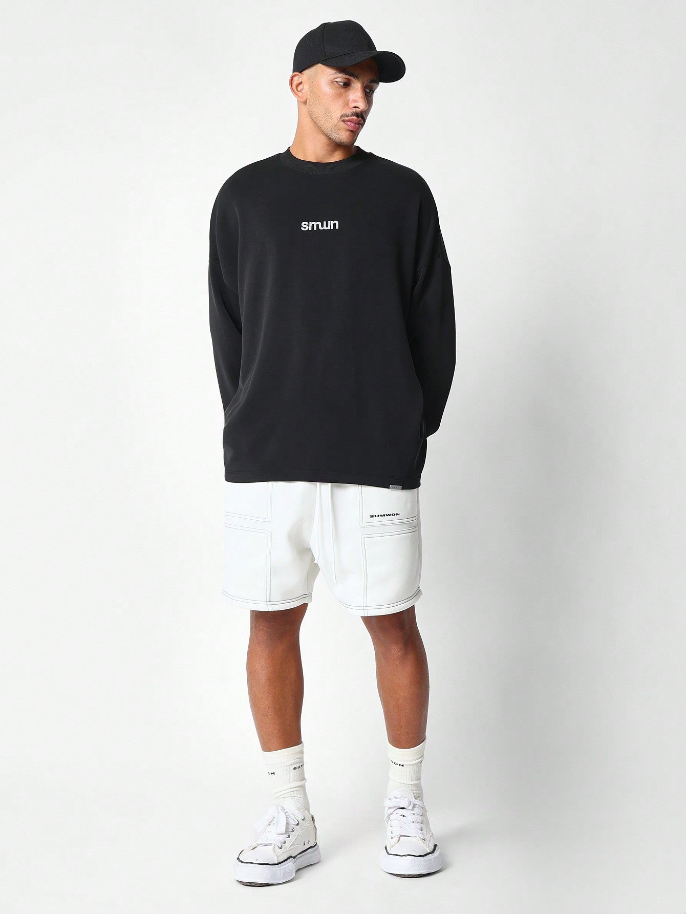 Oversized Fit Sweatshirt With Front And Back Graphic Print