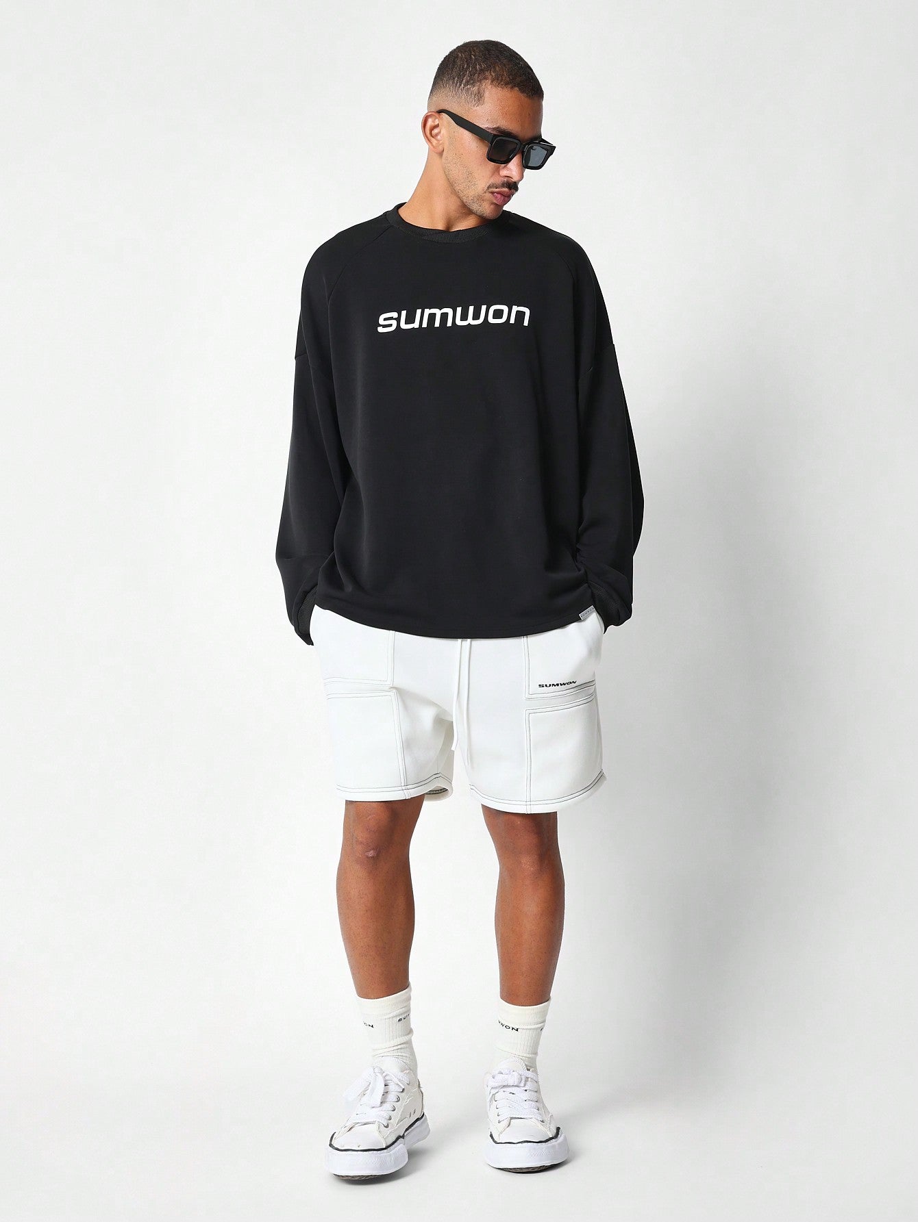 Oversized Fit Sweatshirt With Graphic Print Front & Back