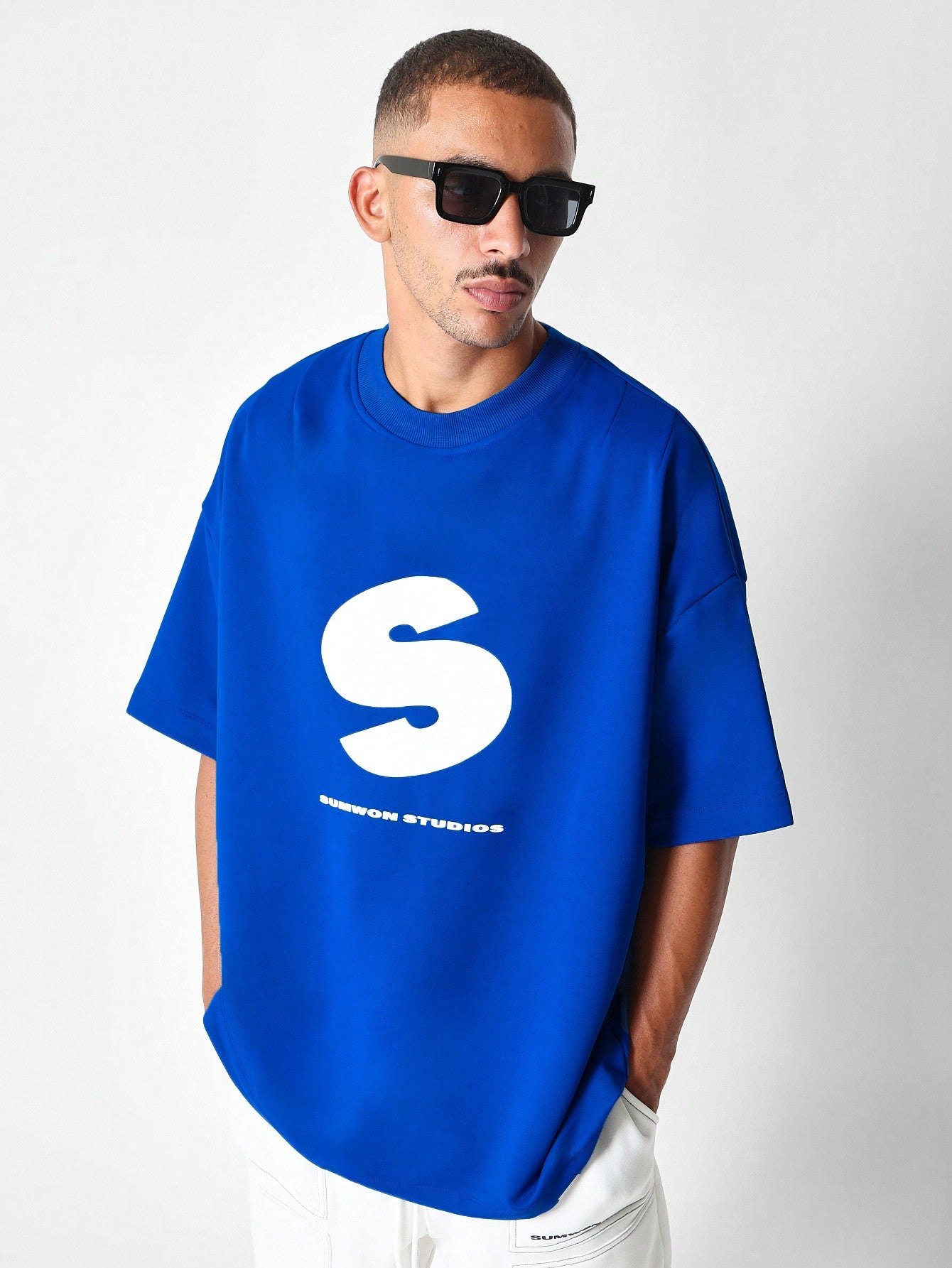 Oversized Fit Tee With Letter Graphic Print