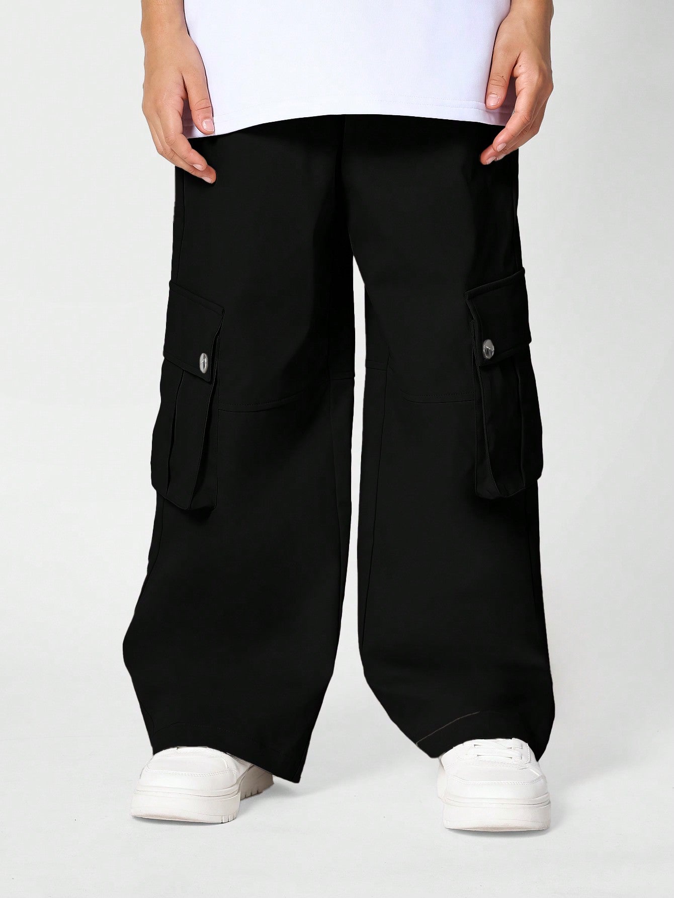 Tween Girl Pull On Black Cargo Pant