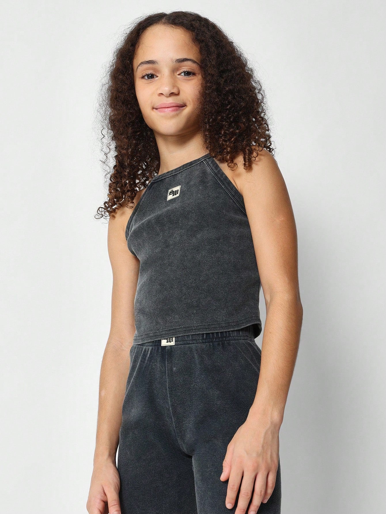 Tween Girls Halter Tank Top And Short  2 Piece Set