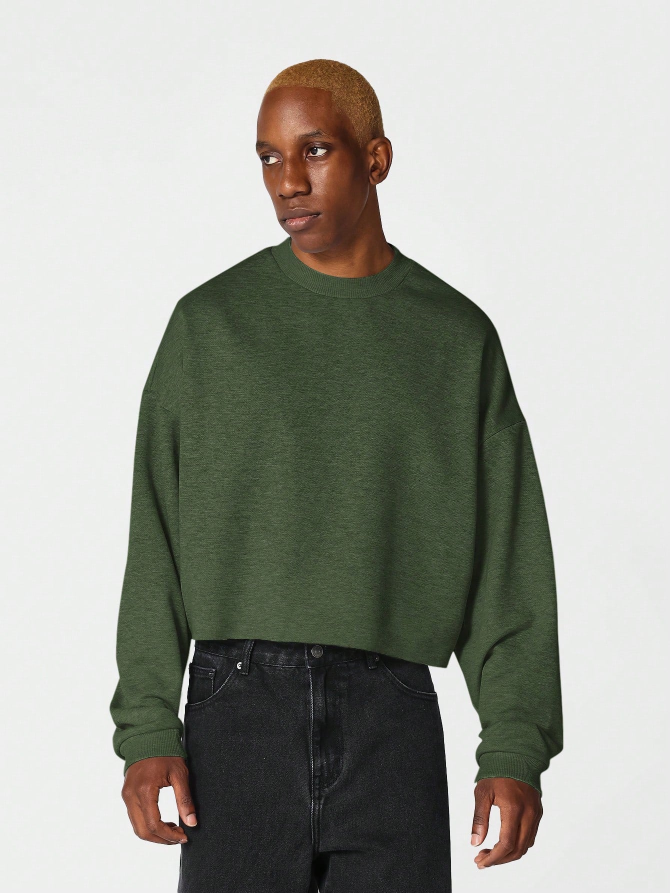 Crop Fit Crew Neck Sweatshirt