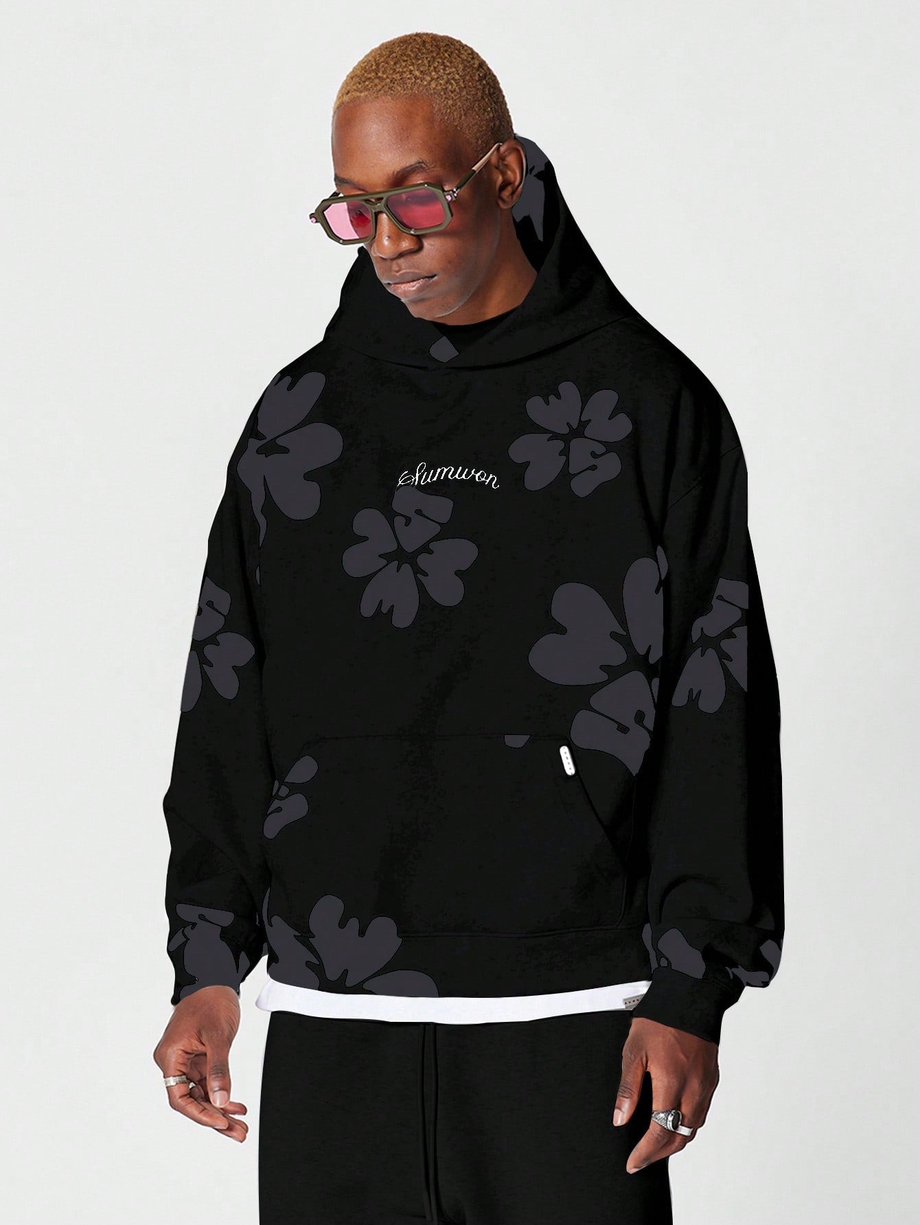 Overhead Hoodie With Floral Graphic Print