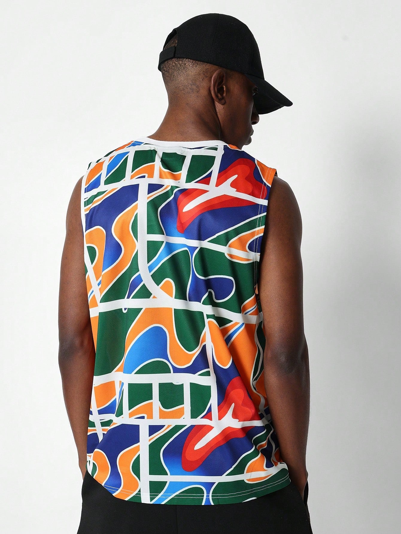 Regular Fit Tank Top With All Over Graphic Print