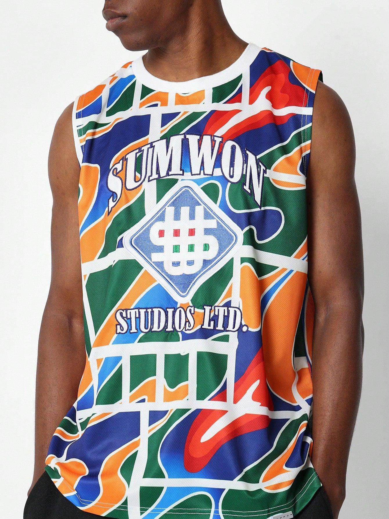 Regular Fit Tank Top With All Over Graphic Print