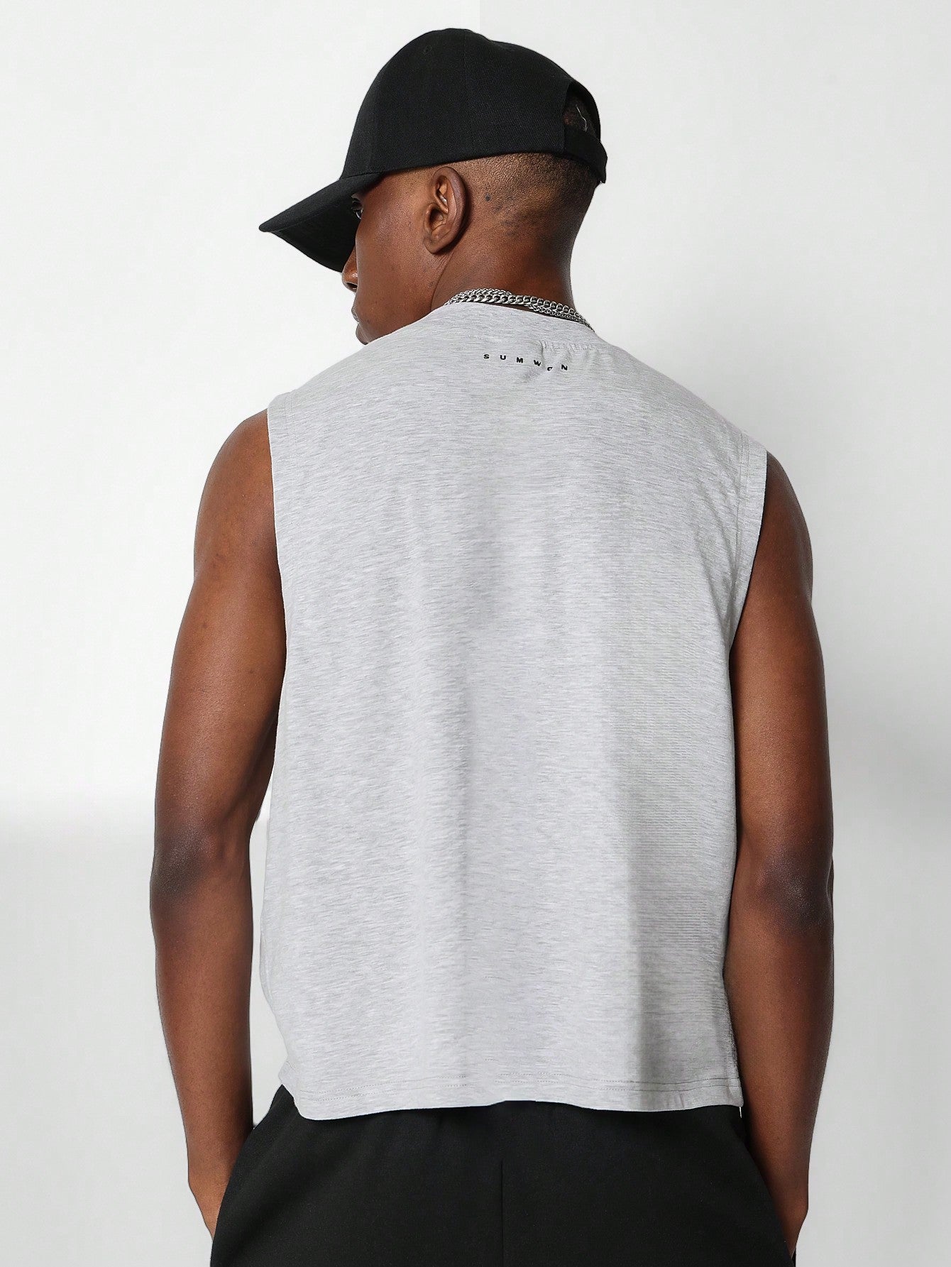 Crop Fit Raw Edge Tank