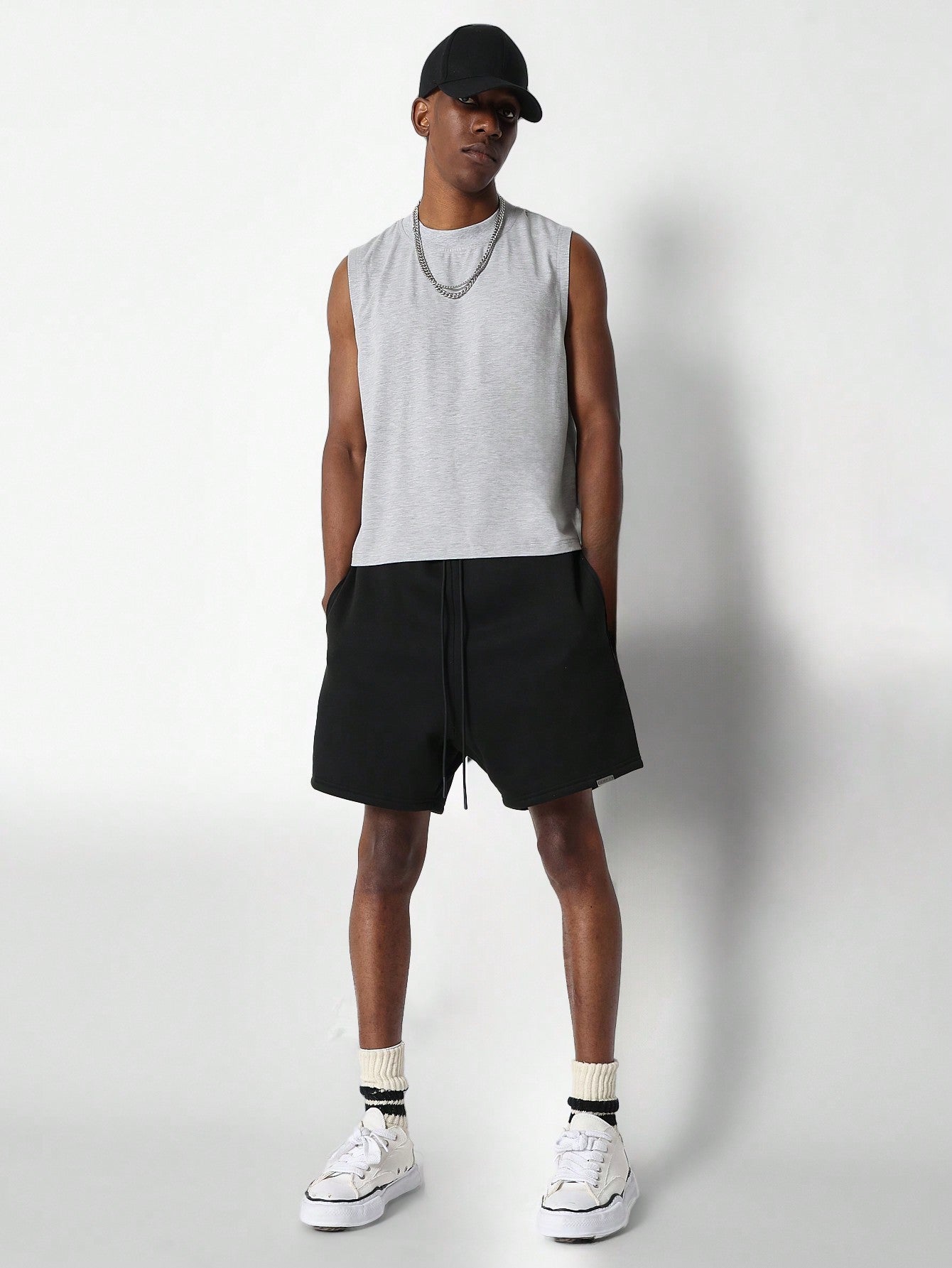 Crop Fit Raw Edge Tank