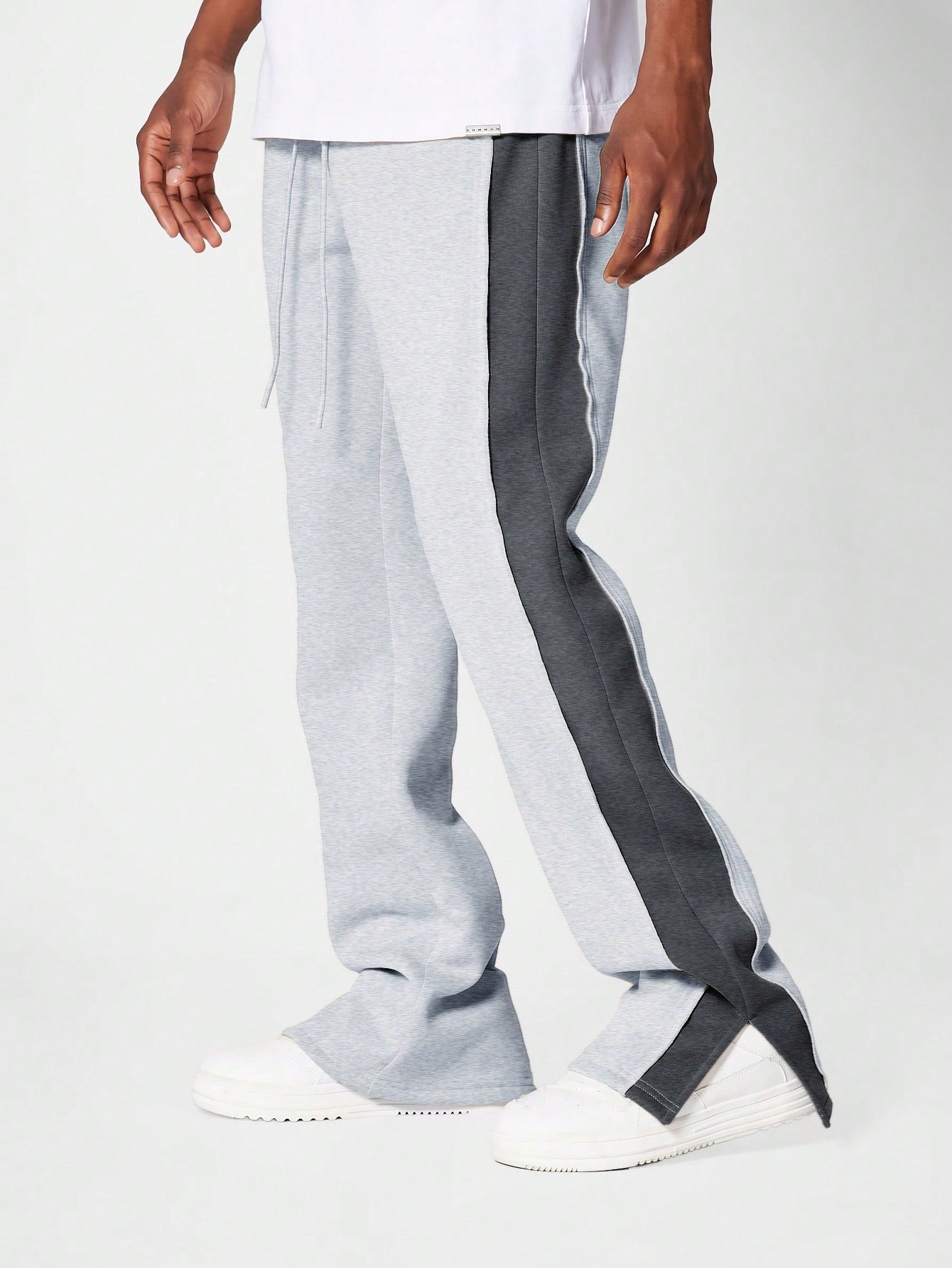 Flare Fit Split Hem Jogger With Contrast Panel